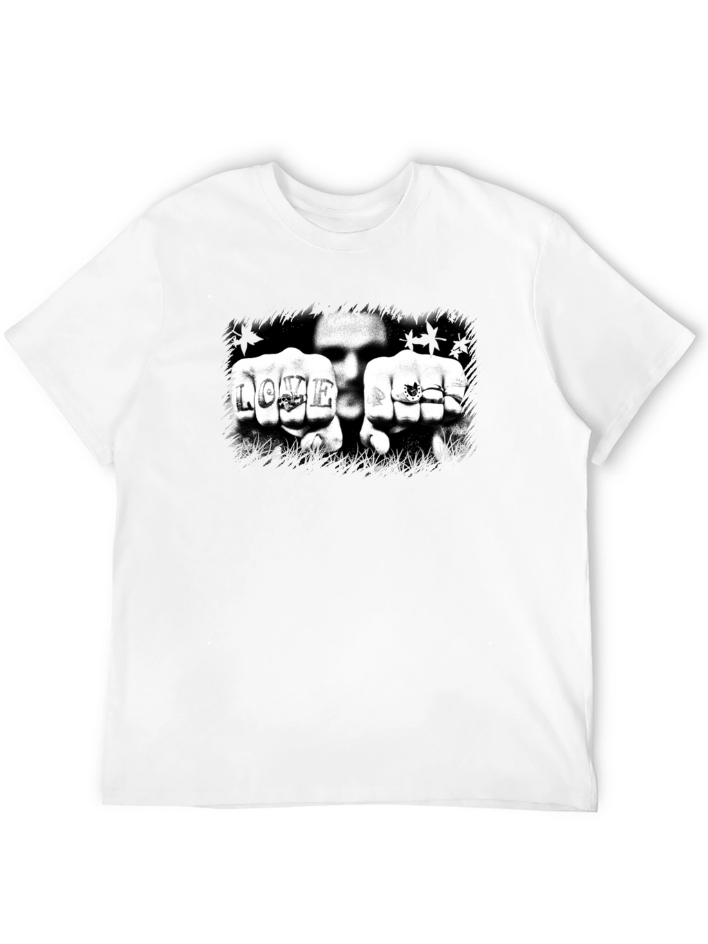 Edgy Love Tattoo Graphic Black T-Shirt