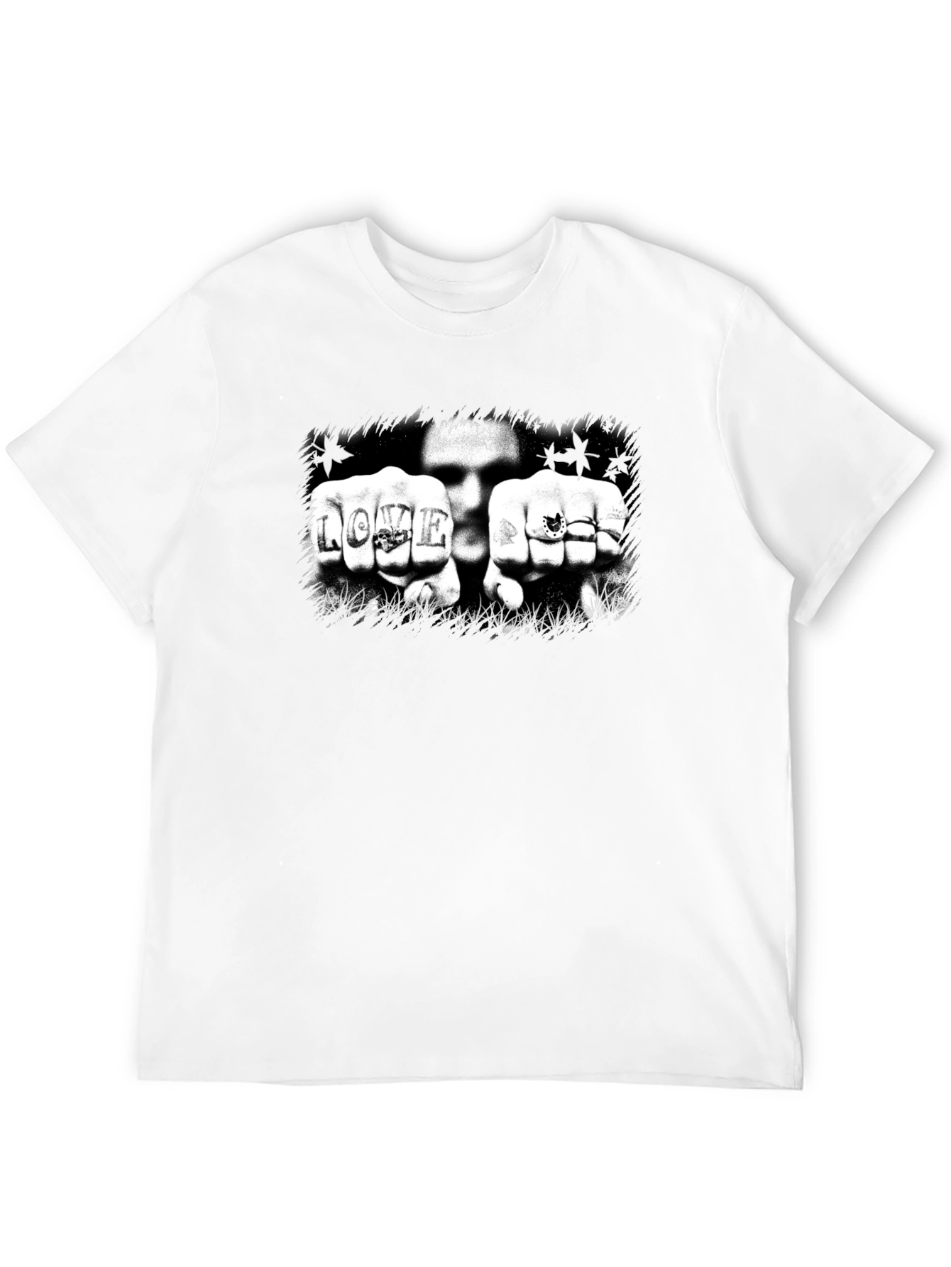 Edgy Love Tattoo Graphic Black T-Shirt