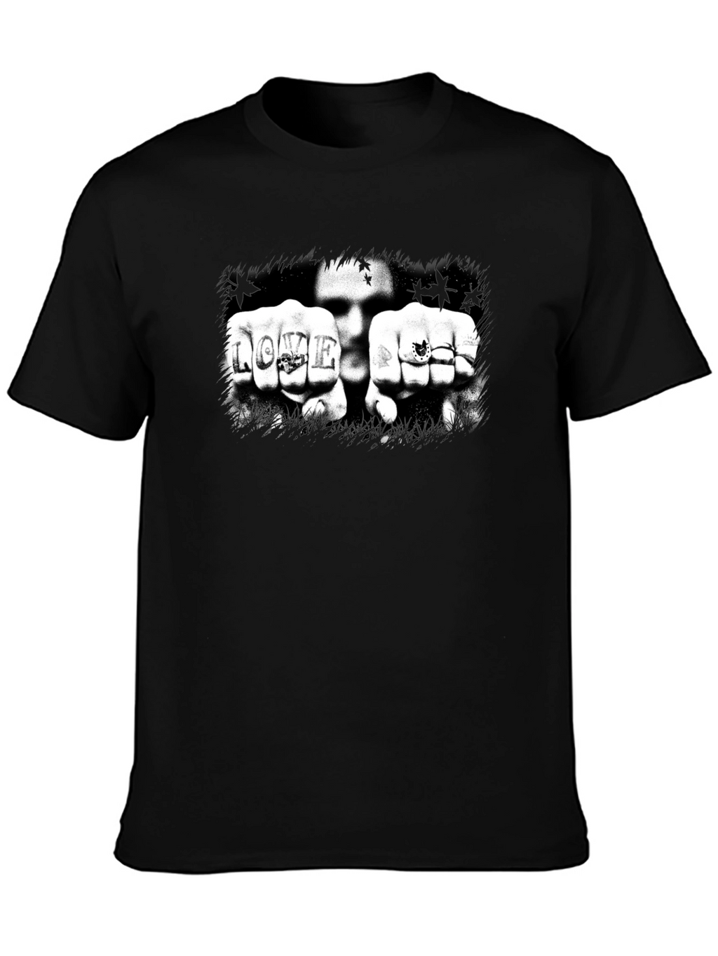 Edgy Love Tattoo Graphic Black T-Shirt