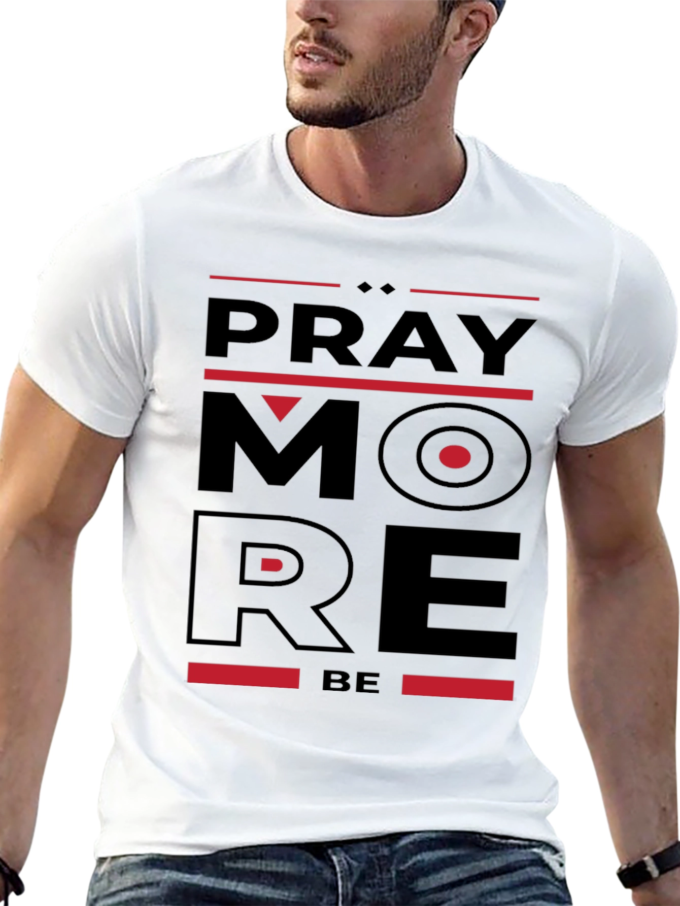 Pray More Be More Black Graphic Tee