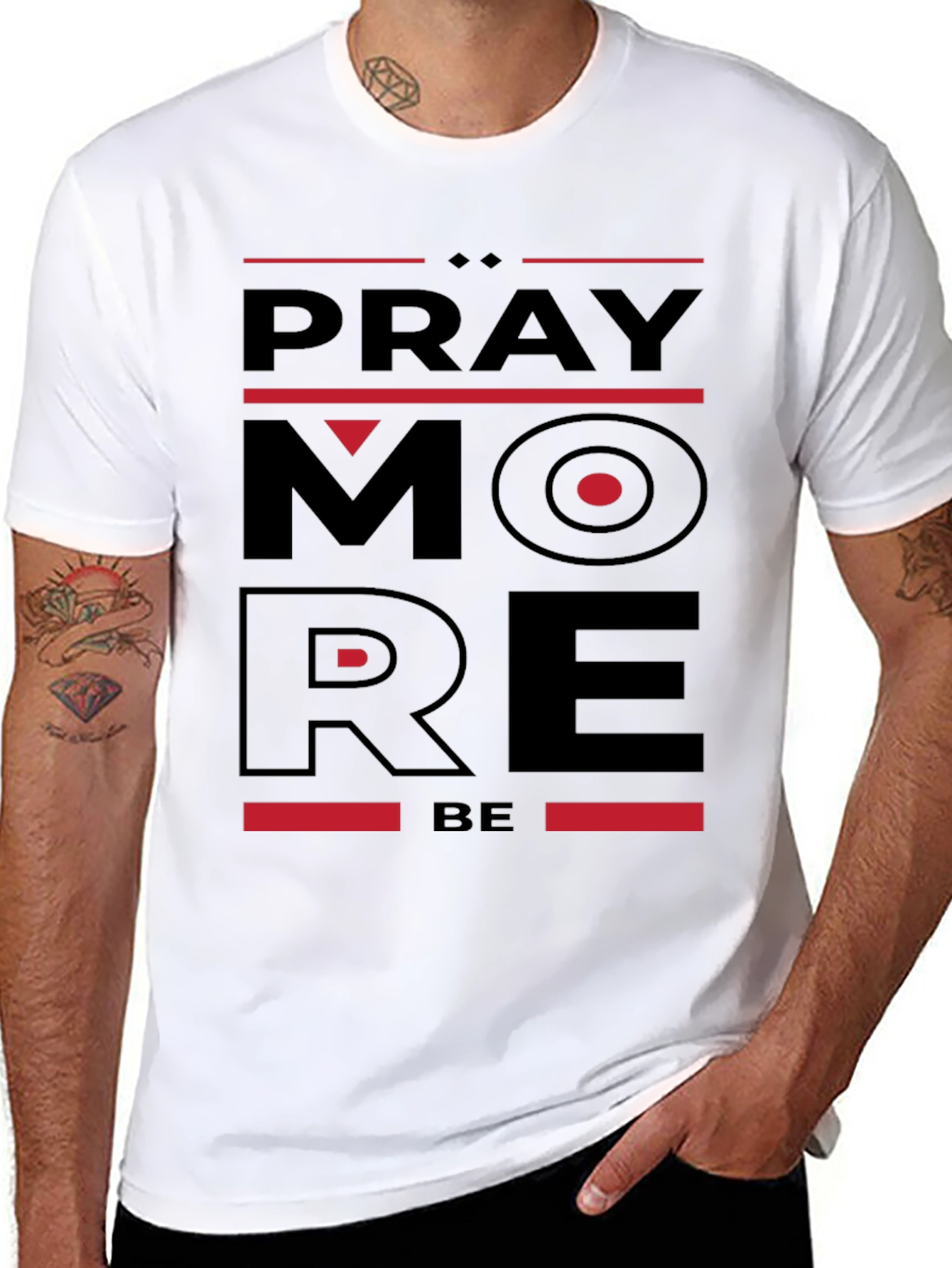 Pray More Be More Black Graphic Tee