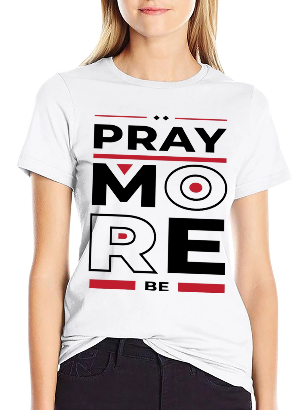 Pray More Be More Black Graphic Tee