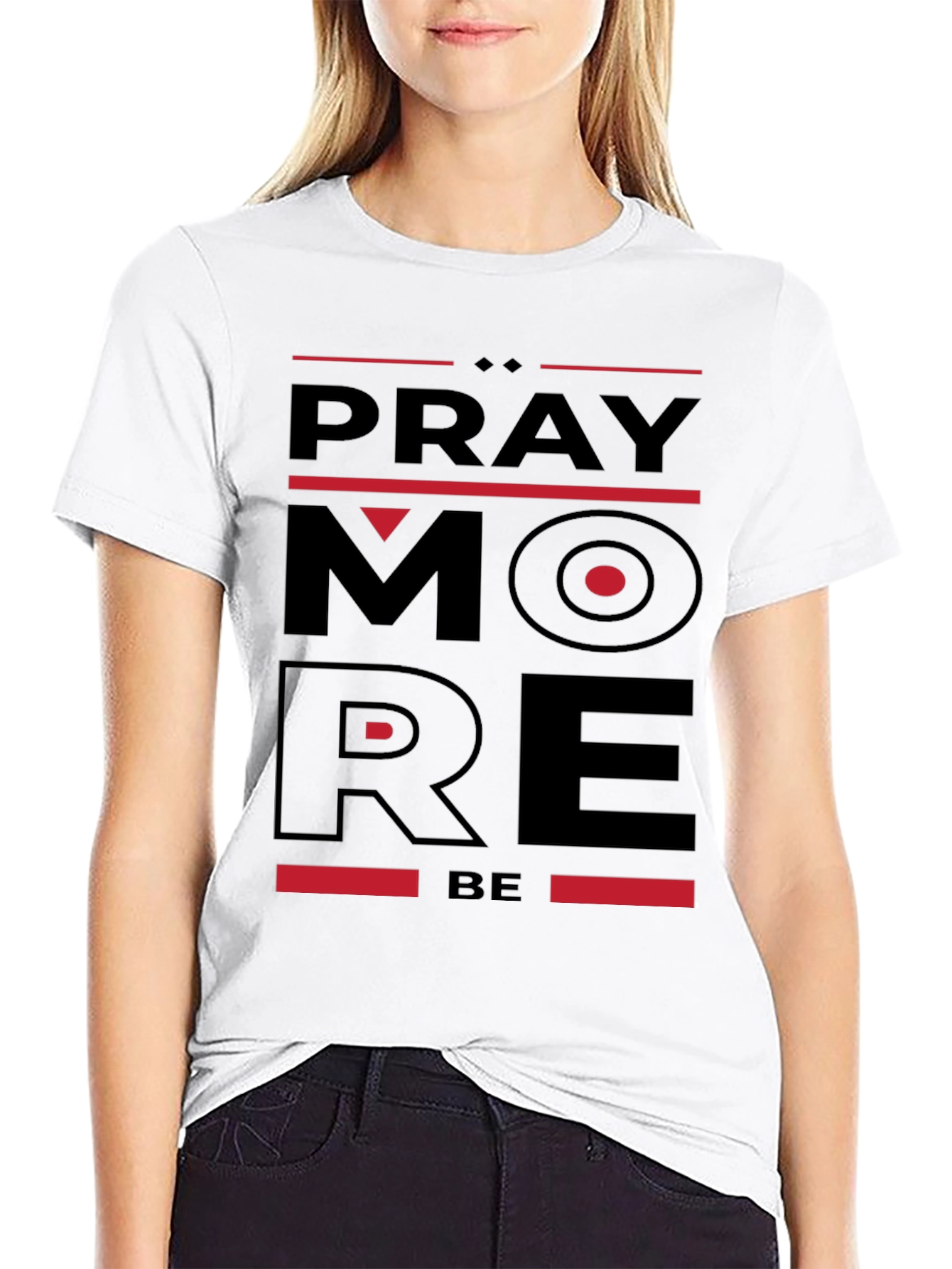 Pray More Be More Black Graphic Tee