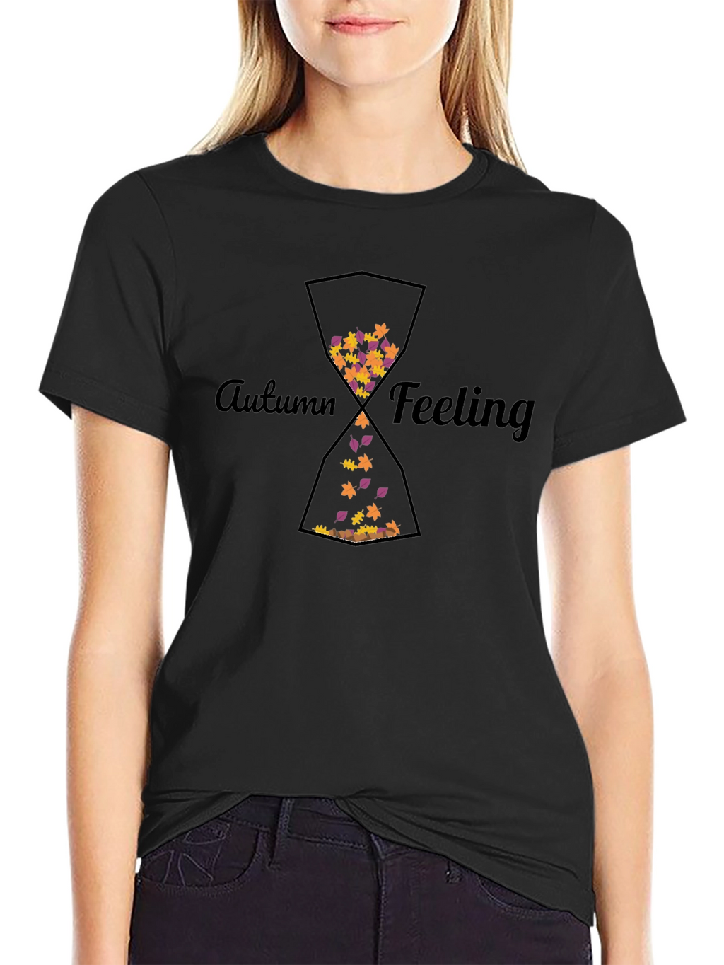 Autumn Feeling Hourglass Graphic T-Shirt