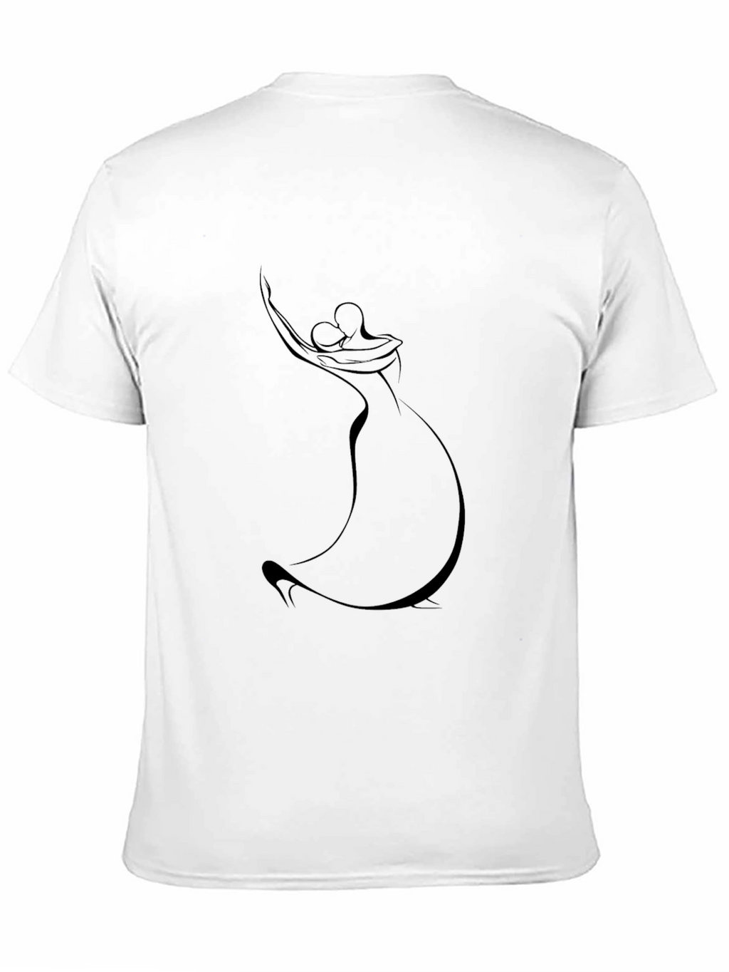 Abstract Dancing Couple Graphic Black T-Shirt