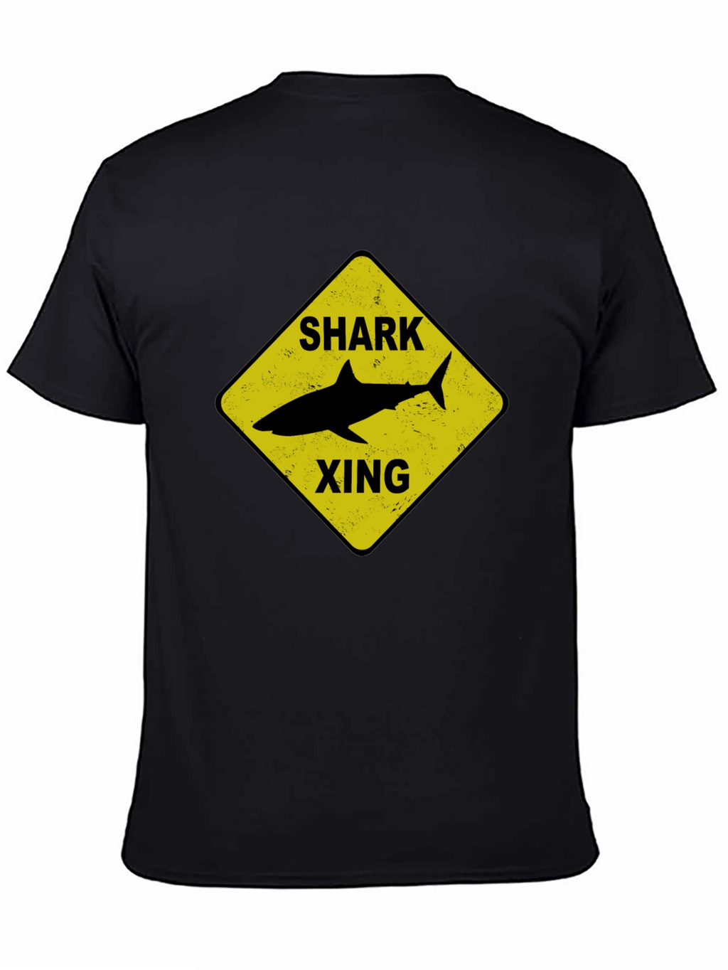 Shark Xing Graphic Tee - Black Cotton T-Shirt