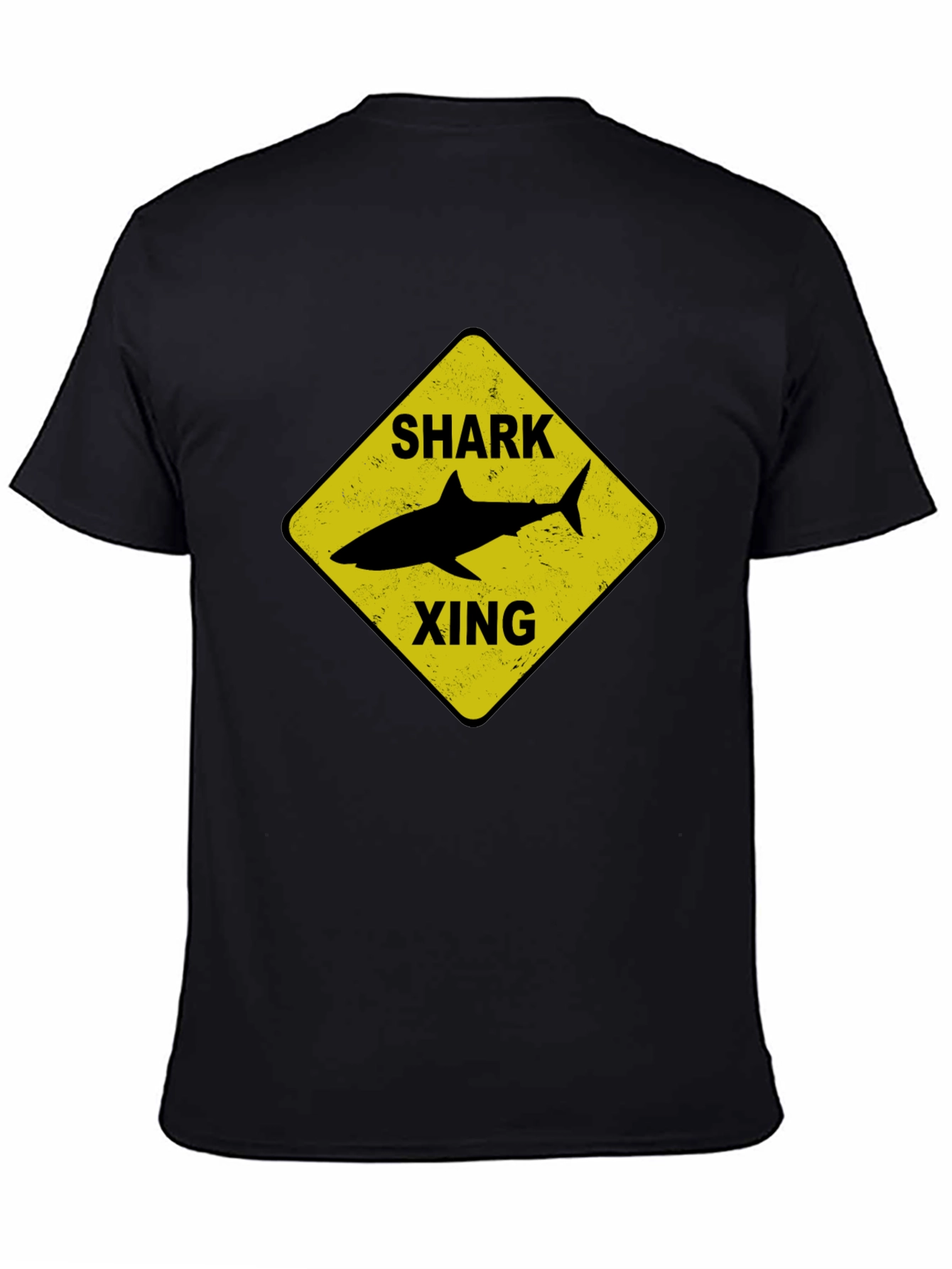 Shark Xing Graphic Tee - Black Cotton T-Shirt