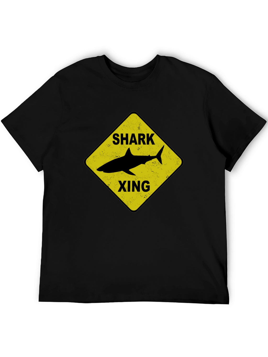 Shark Xing Graphic Tee - Black Cotton T-Shirt