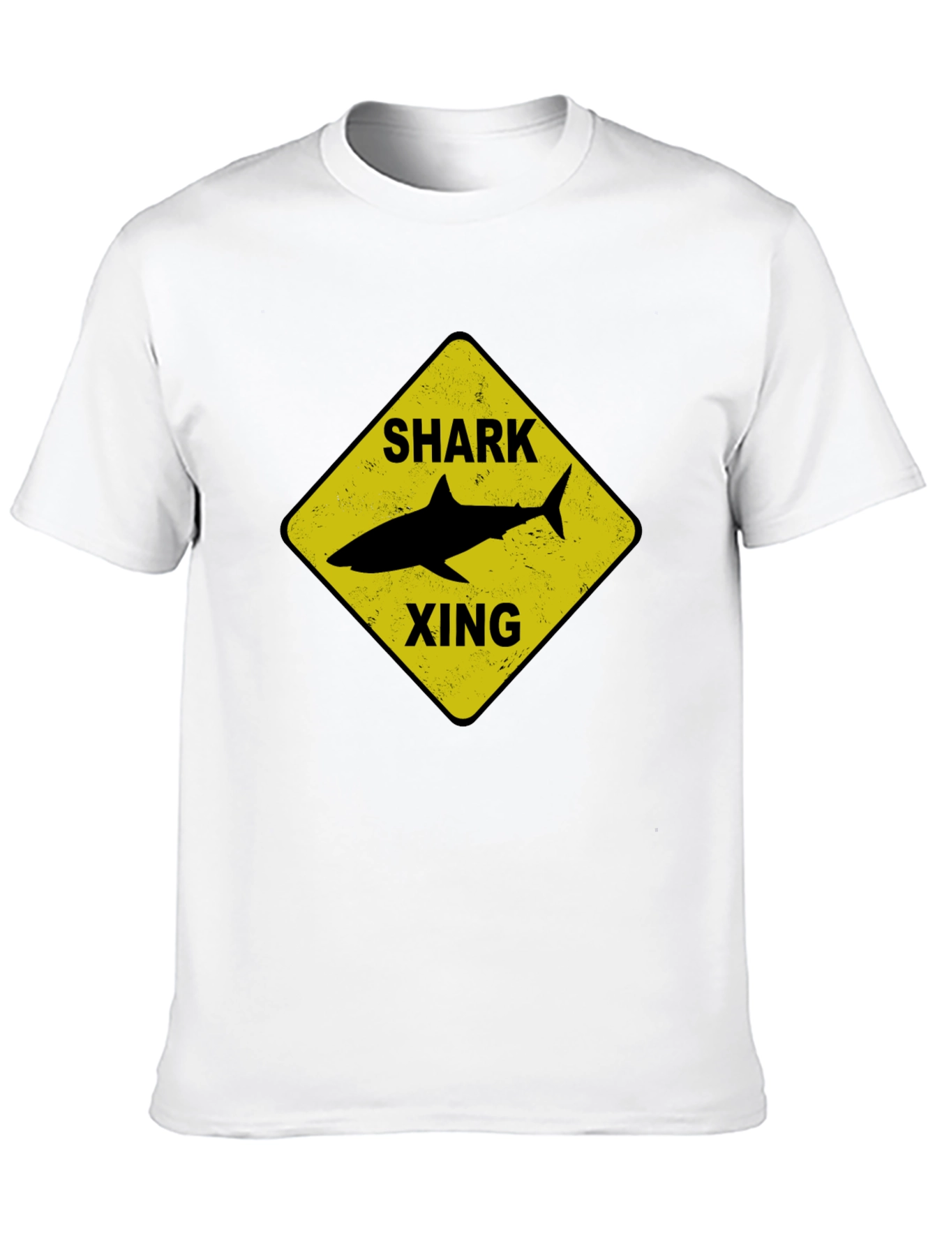 Shark Xing Graphic Tee - Black Cotton T-Shirt