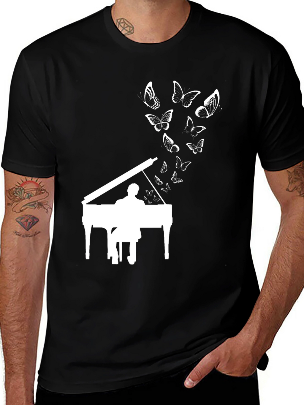 Piano Player Butterfly T-Shirt