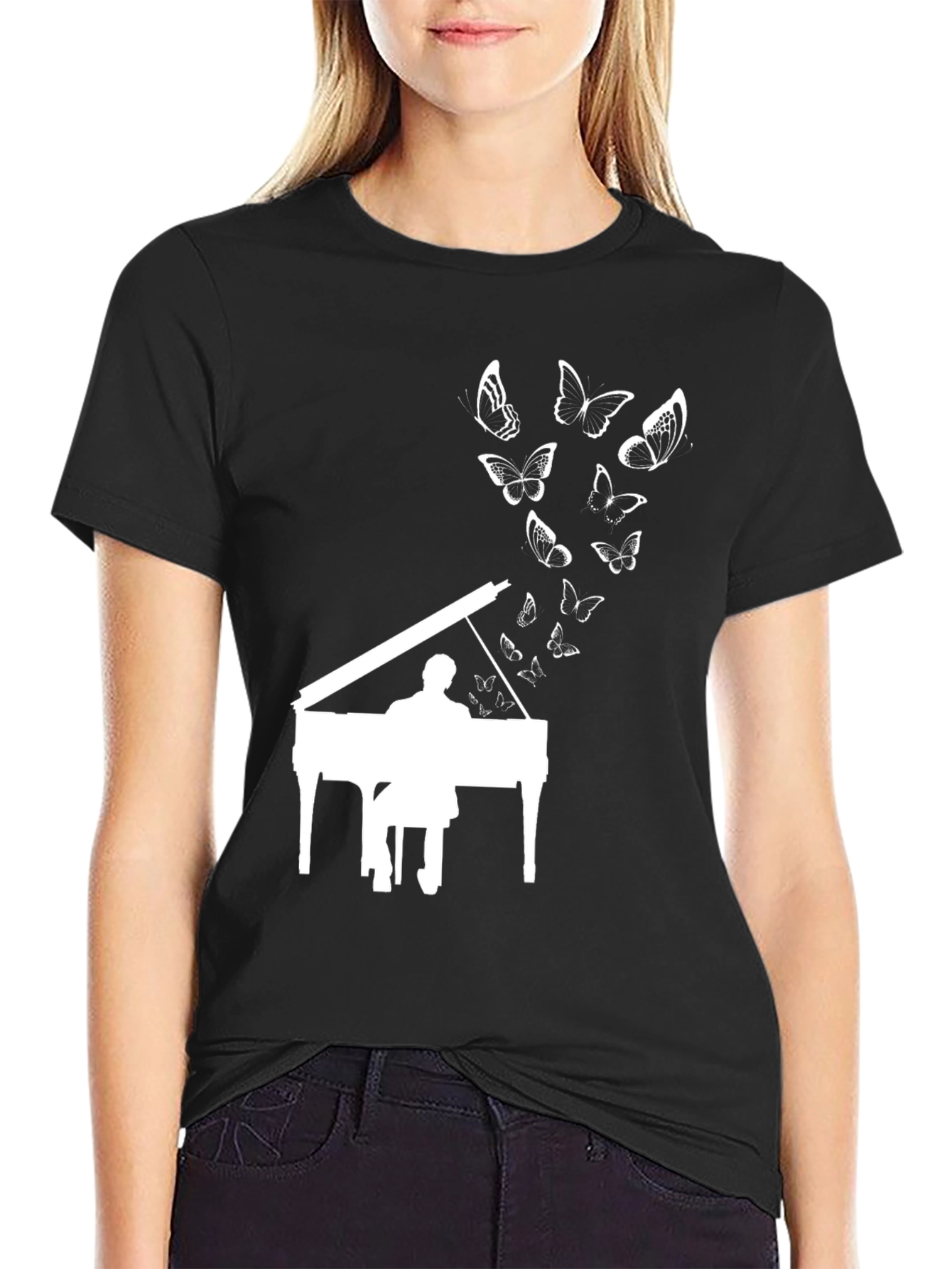 Piano Player Butterfly T-Shirt