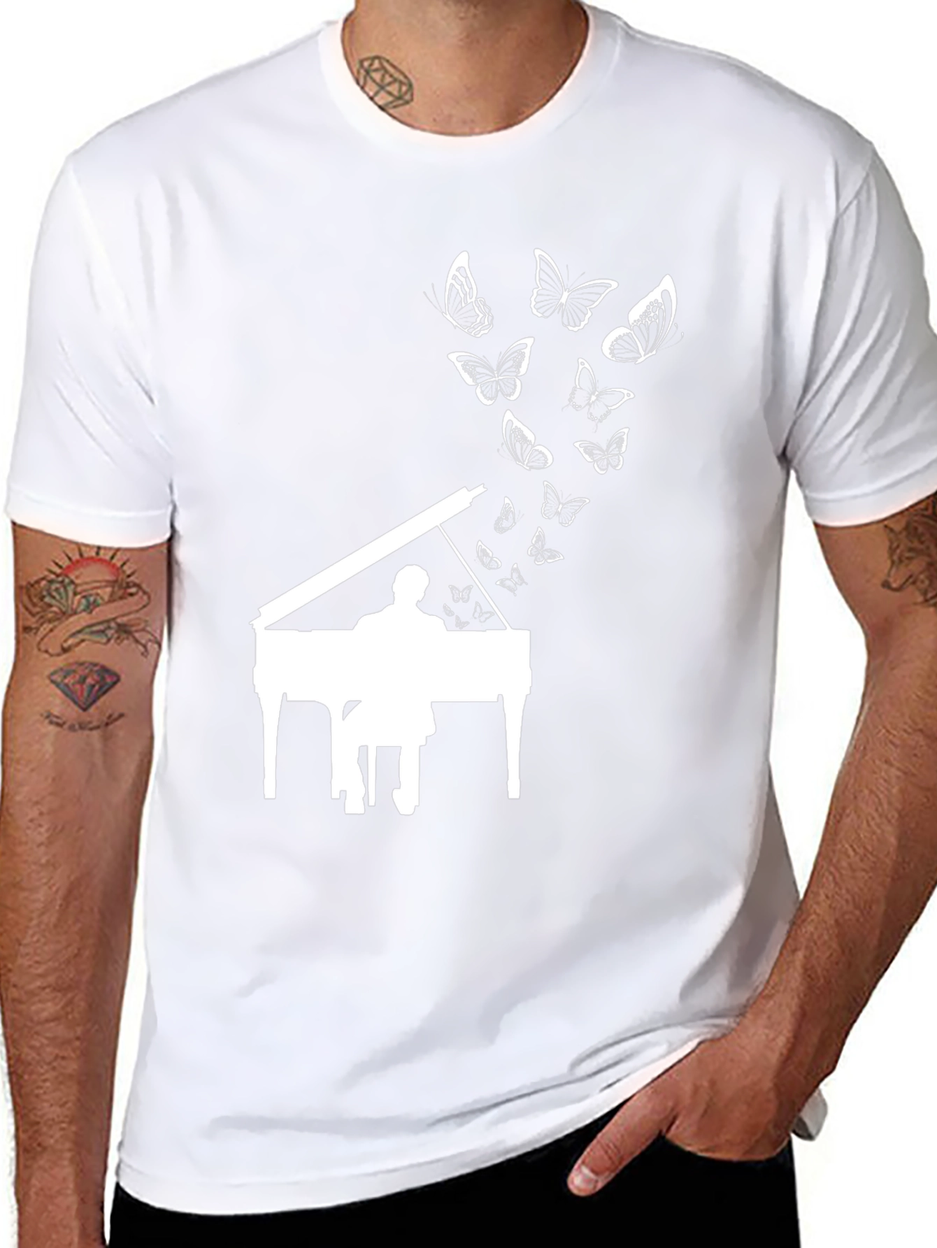 Piano Player Butterfly T-Shirt