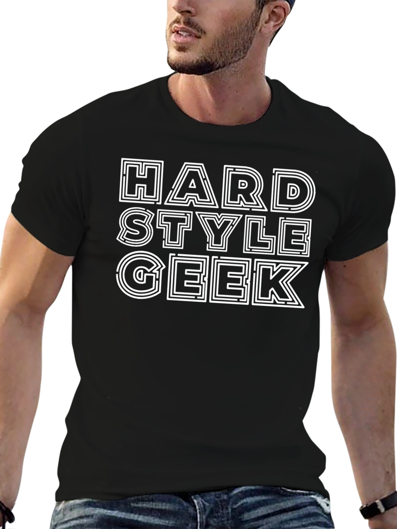 Hardstyle Geek Graphic T-Shirt - Black Cotton Tee