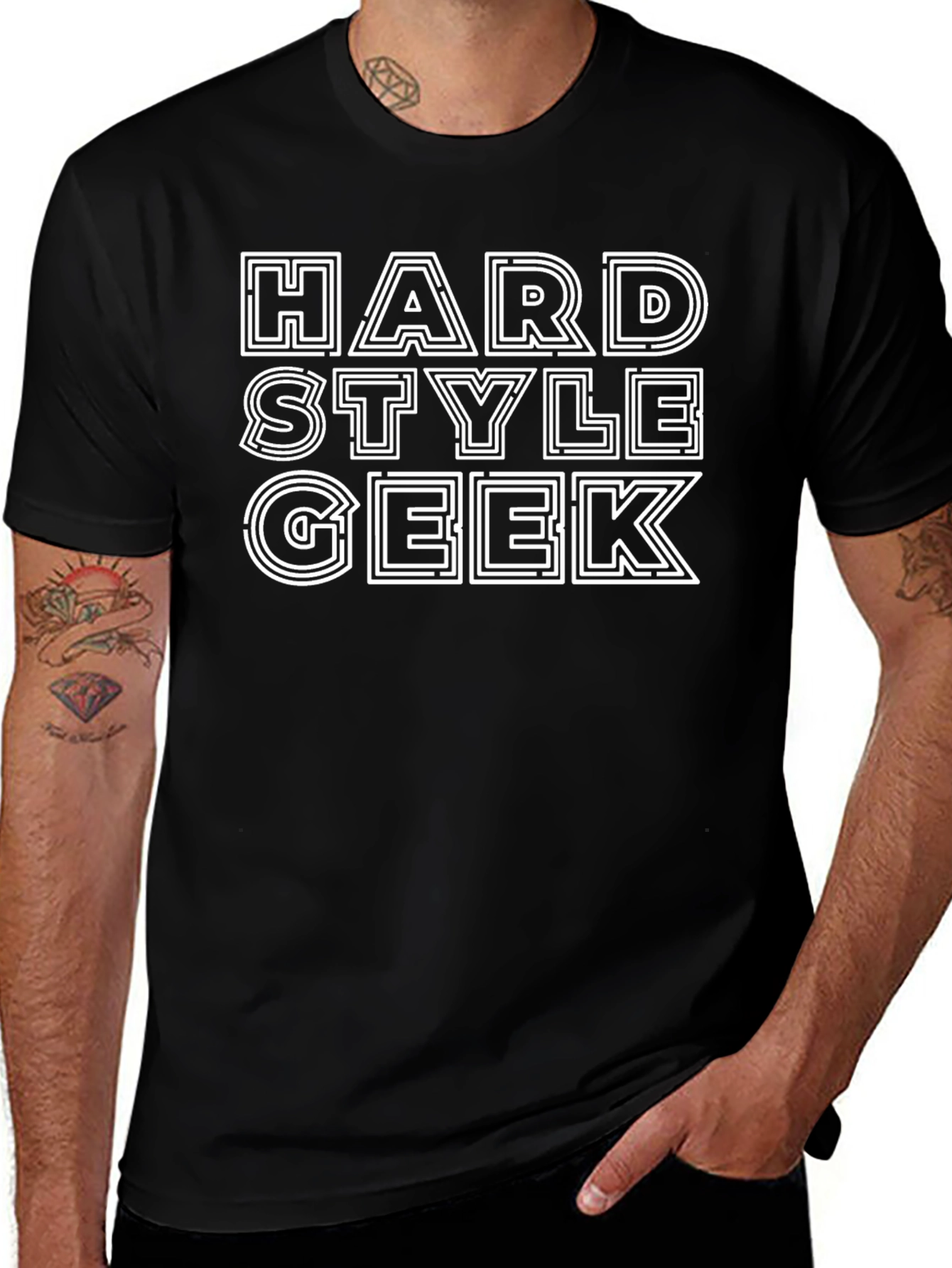 Hardstyle Geek Graphic T-Shirt - Black Cotton Tee