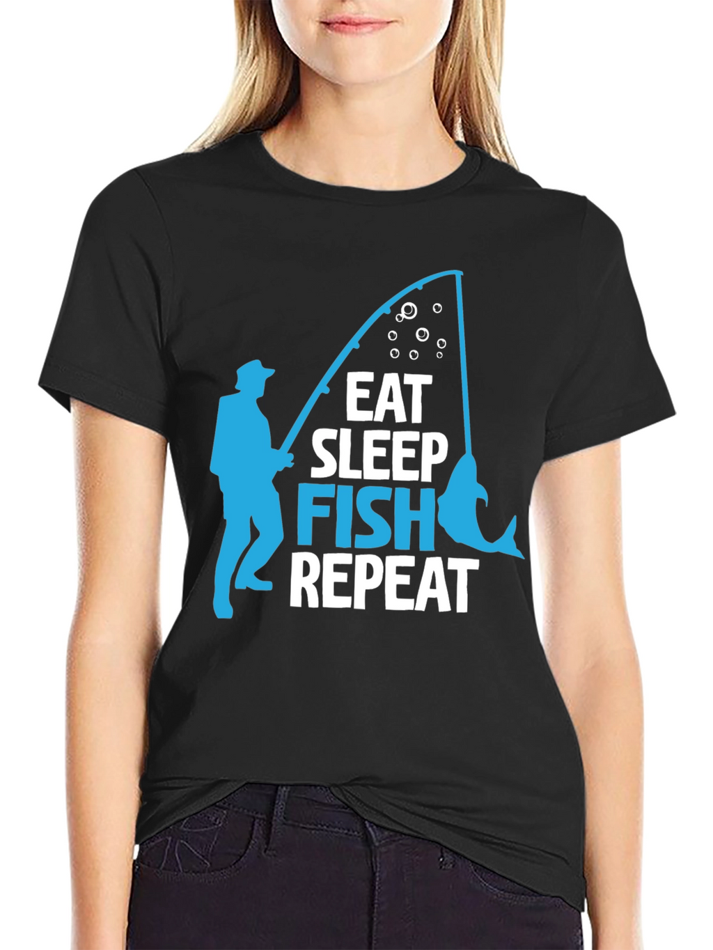 Eat Sleep Fish Repeat Graphic T-Shirt