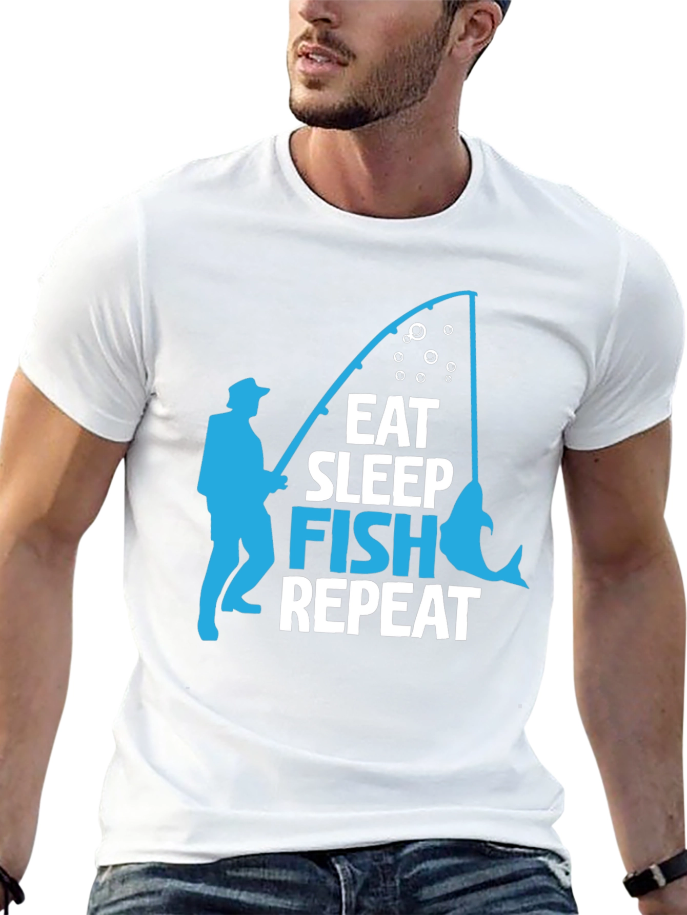 Eat Sleep Fish Repeat Graphic T-Shirt