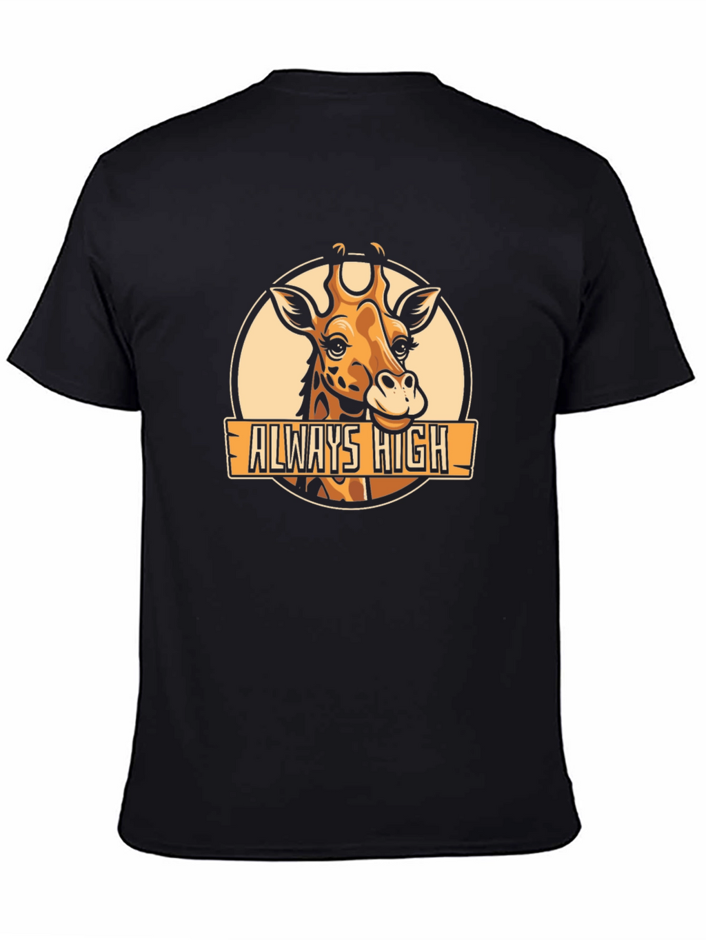 Always High Giraffe Black Graphic T-Shirt