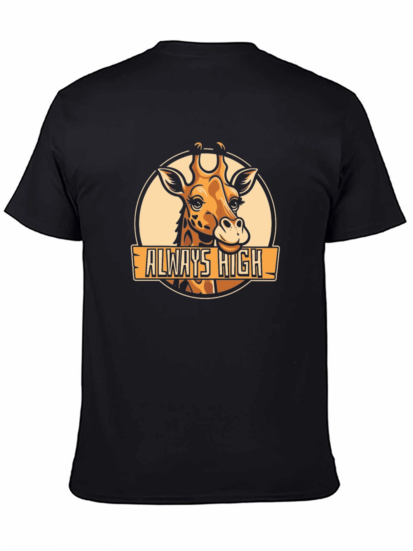 Always High Giraffe Black Graphic T-Shirt