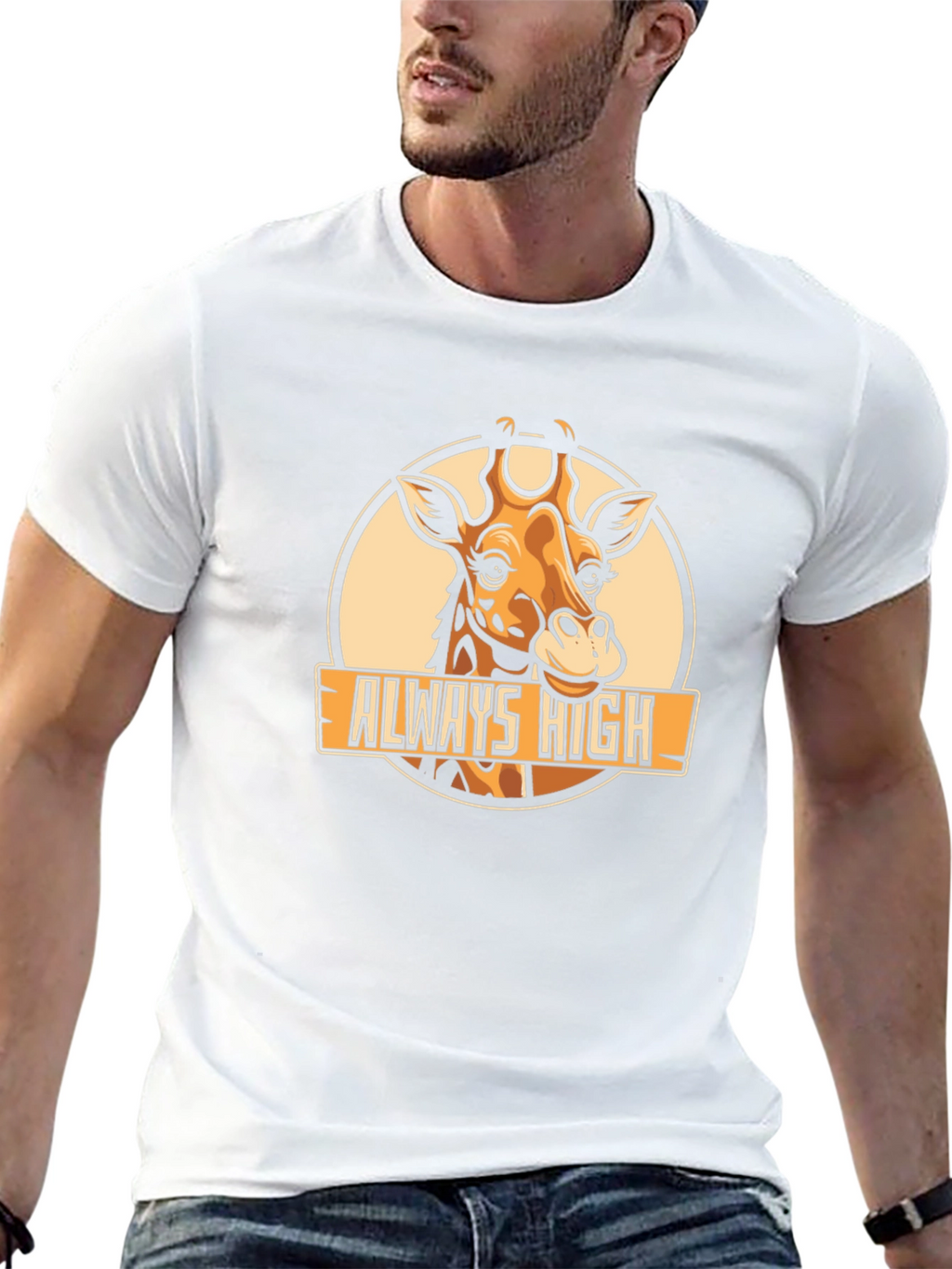 Always High Giraffe Black Graphic T-Shirt