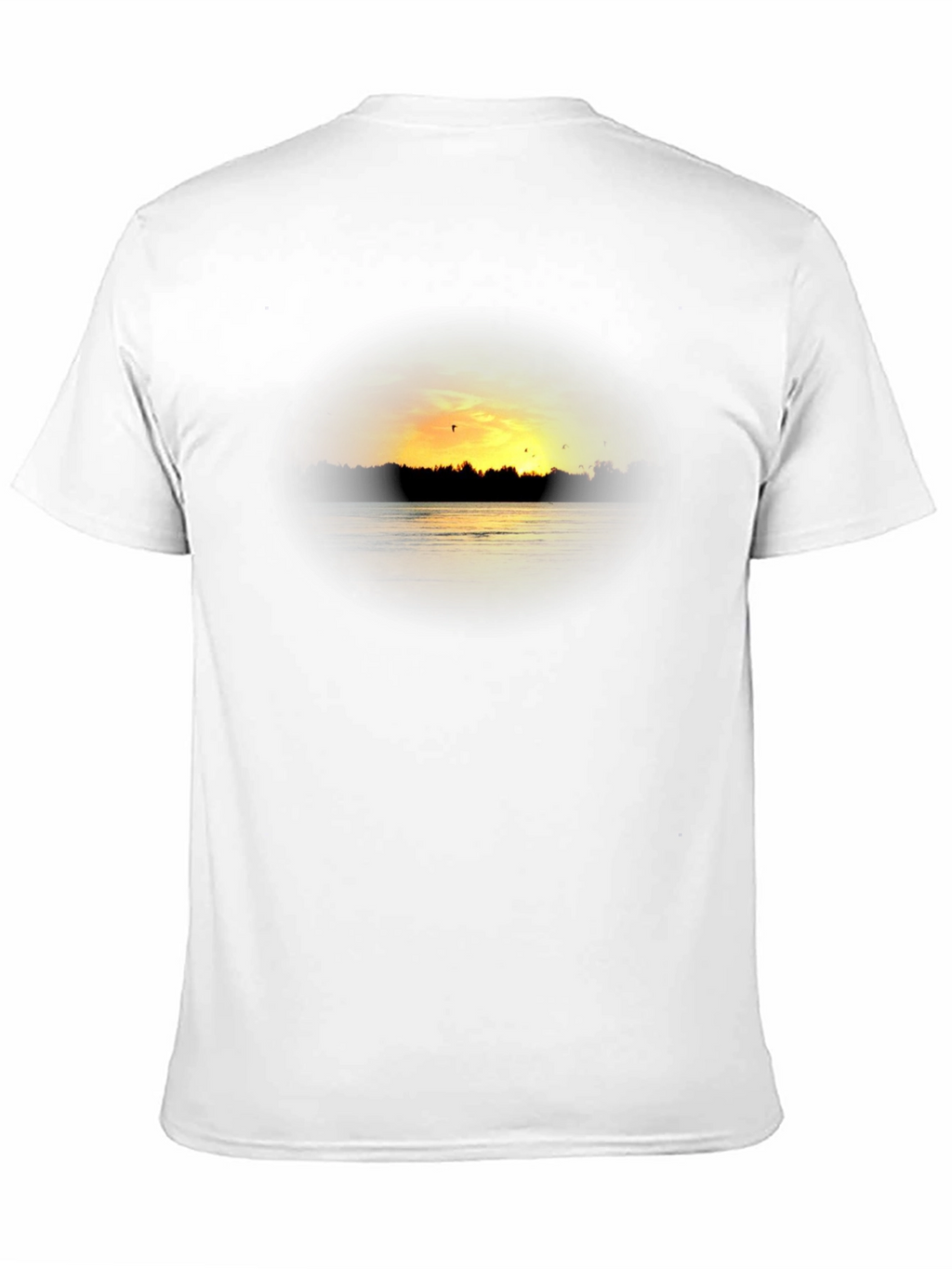 Sunset Lake Graphic Tee - Black Cotton T-Shirt