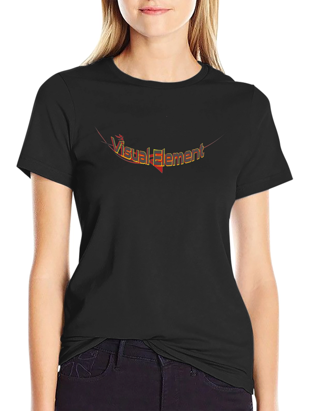 Visual Element Graphic Tee - Black Cotton Blend