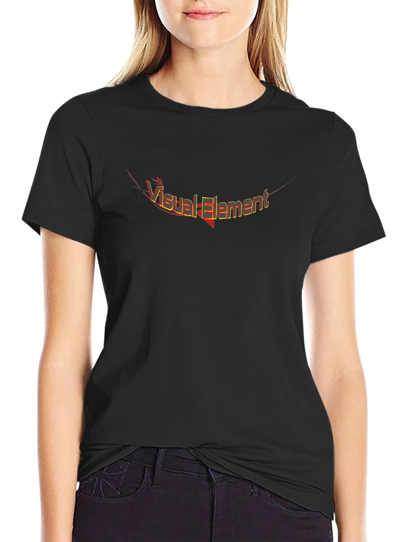 Visual Element Graphic Tee - Black Cotton Blend