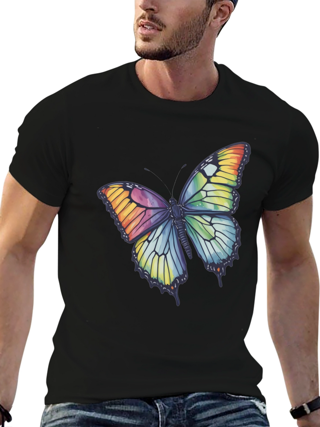 Butterfly Graphic Tee - Rainbow Wings T-Shirt