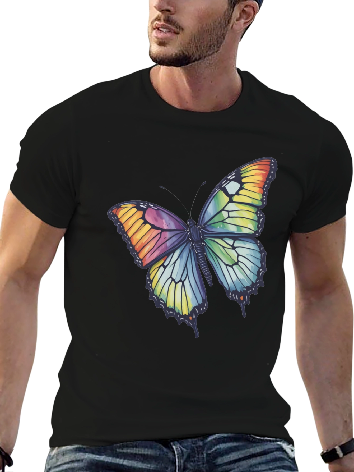 Butterfly Graphic Tee - Rainbow Wings T-Shirt