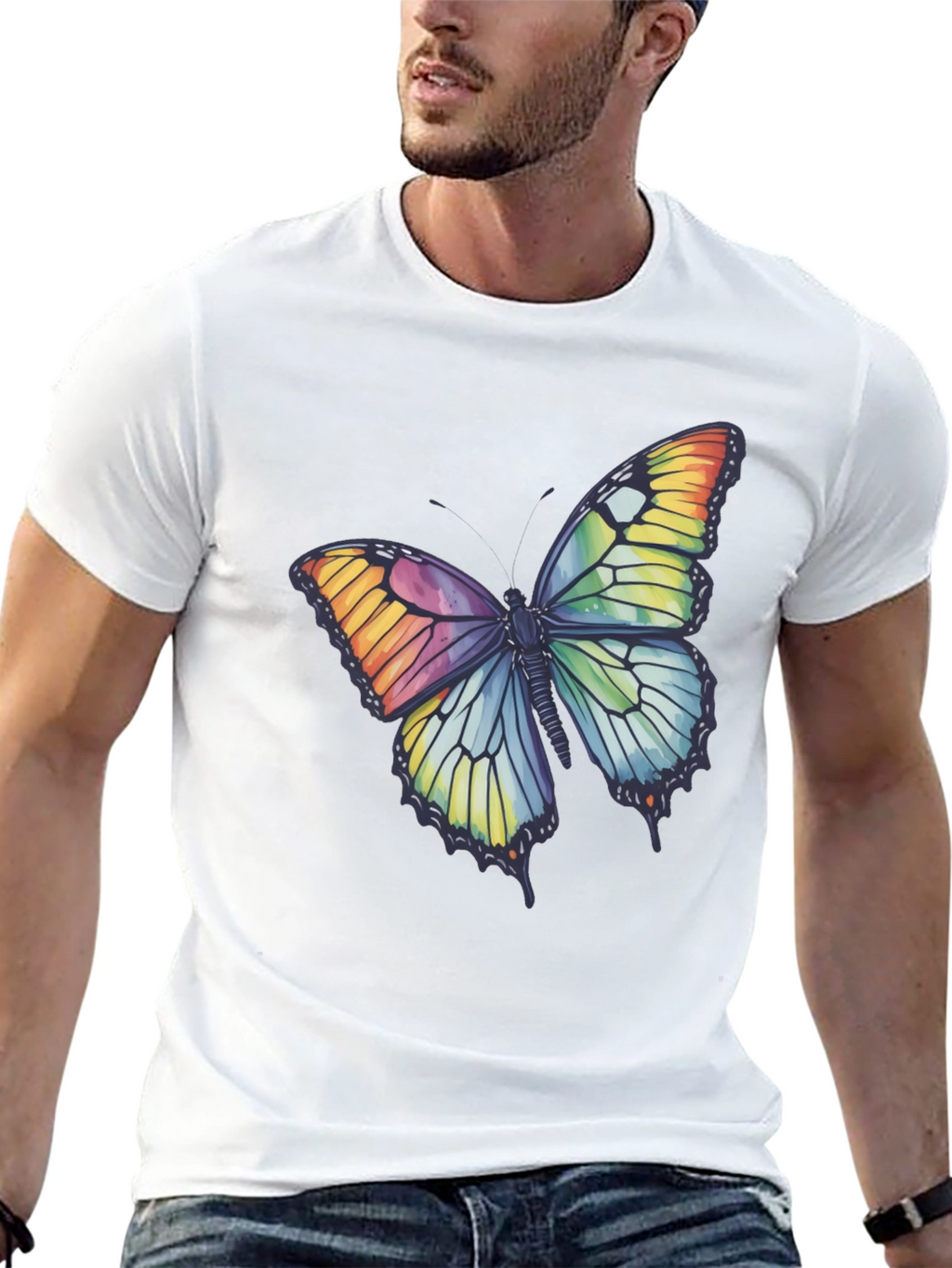 Butterfly Graphic Tee - Rainbow Wings T-Shirt