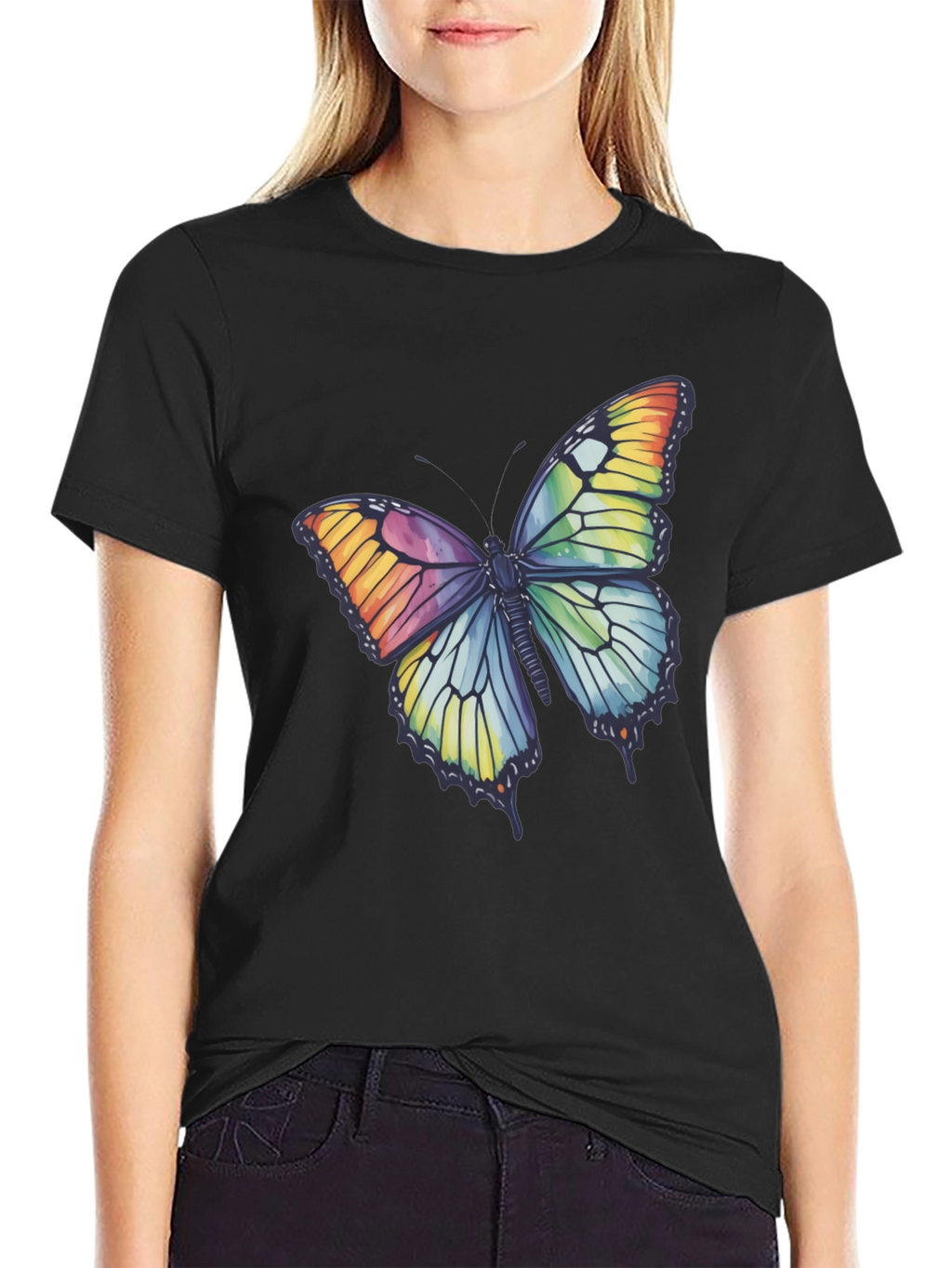 Butterfly Graphic Tee - Rainbow Wings T-Shirt