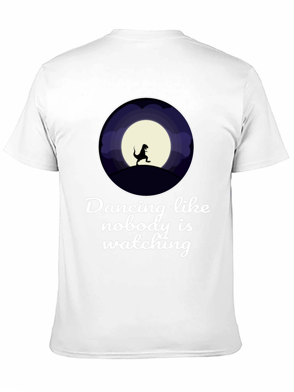 Dancing Dinosaur Graphic T-Shirt - Black Crew Neck Tee