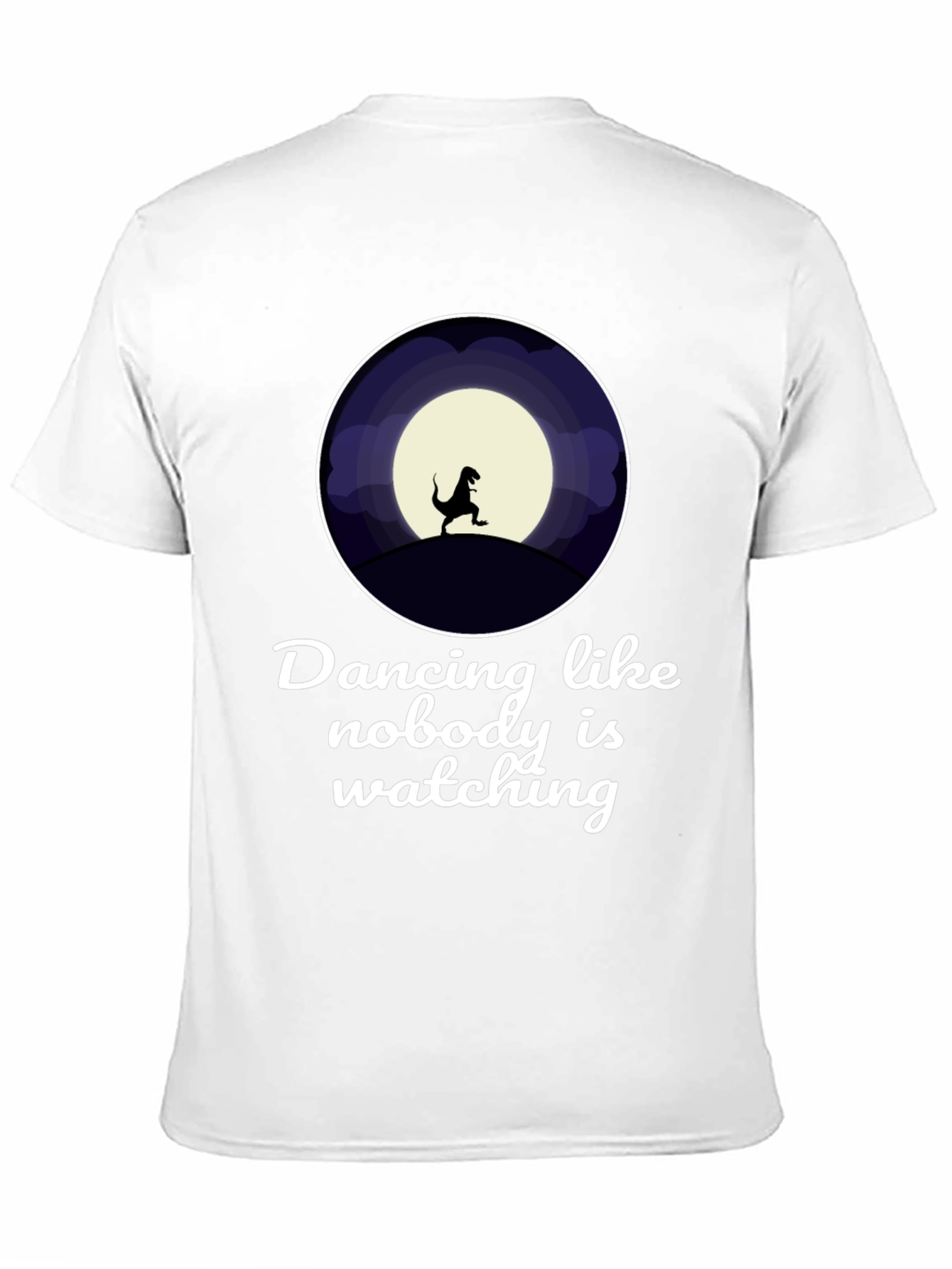 Dancing Dinosaur Graphic T-Shirt - Black Crew Neck Tee