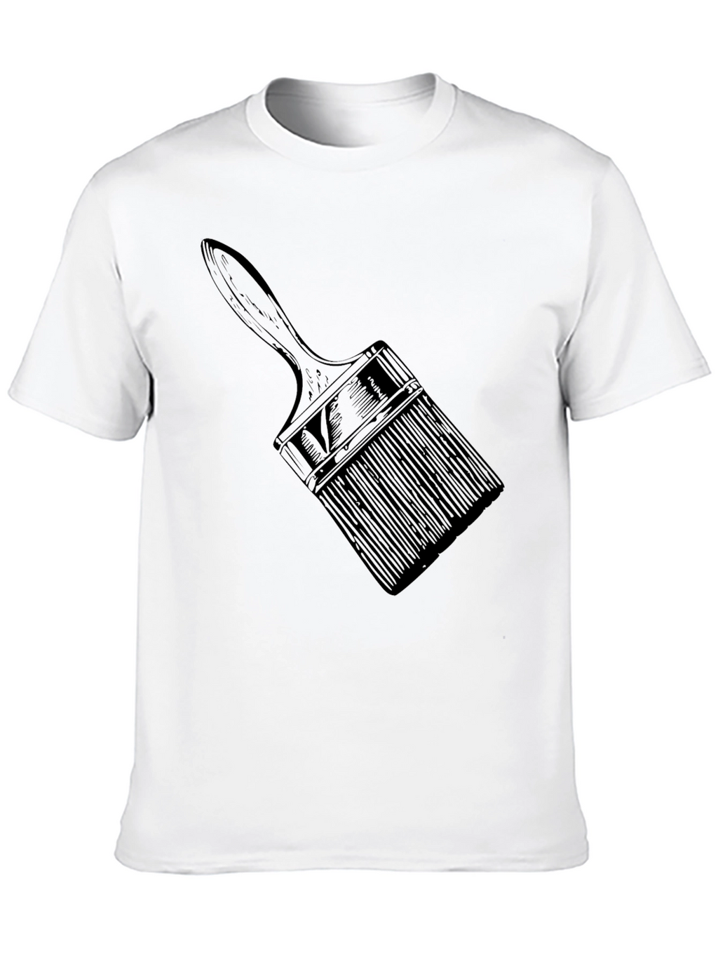 Paint Brush Graphic Tee - Artistic Black T-Shirt