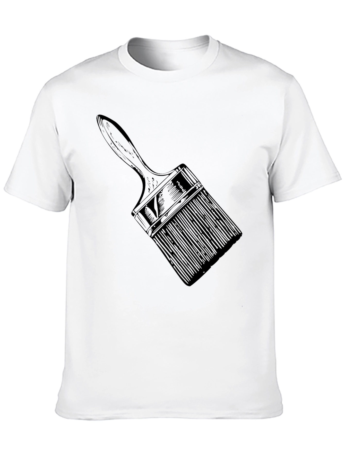 Paint Brush Graphic Tee - Artistic Black T-Shirt
