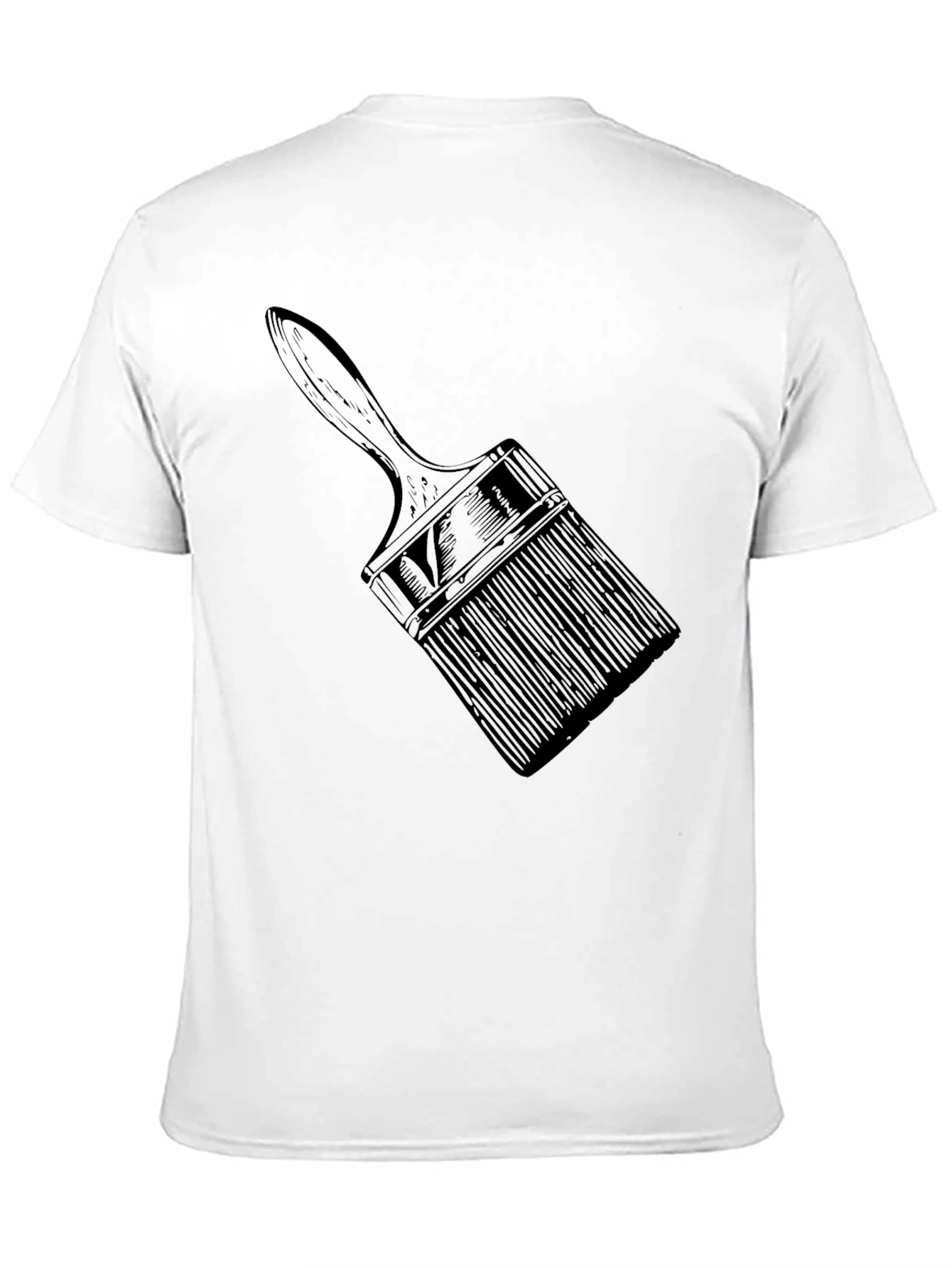 Paint Brush Graphic Tee - Artistic Black T-Shirt