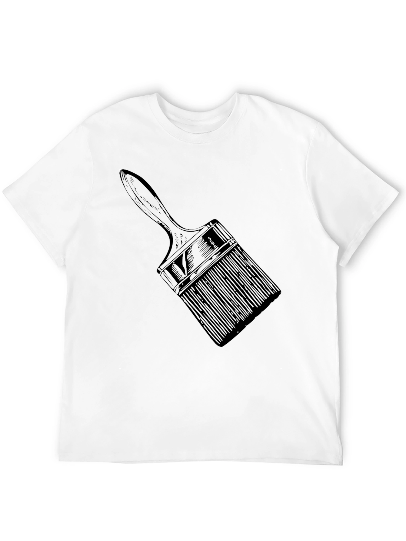 Paint Brush Graphic Tee - Artistic Black T-Shirt