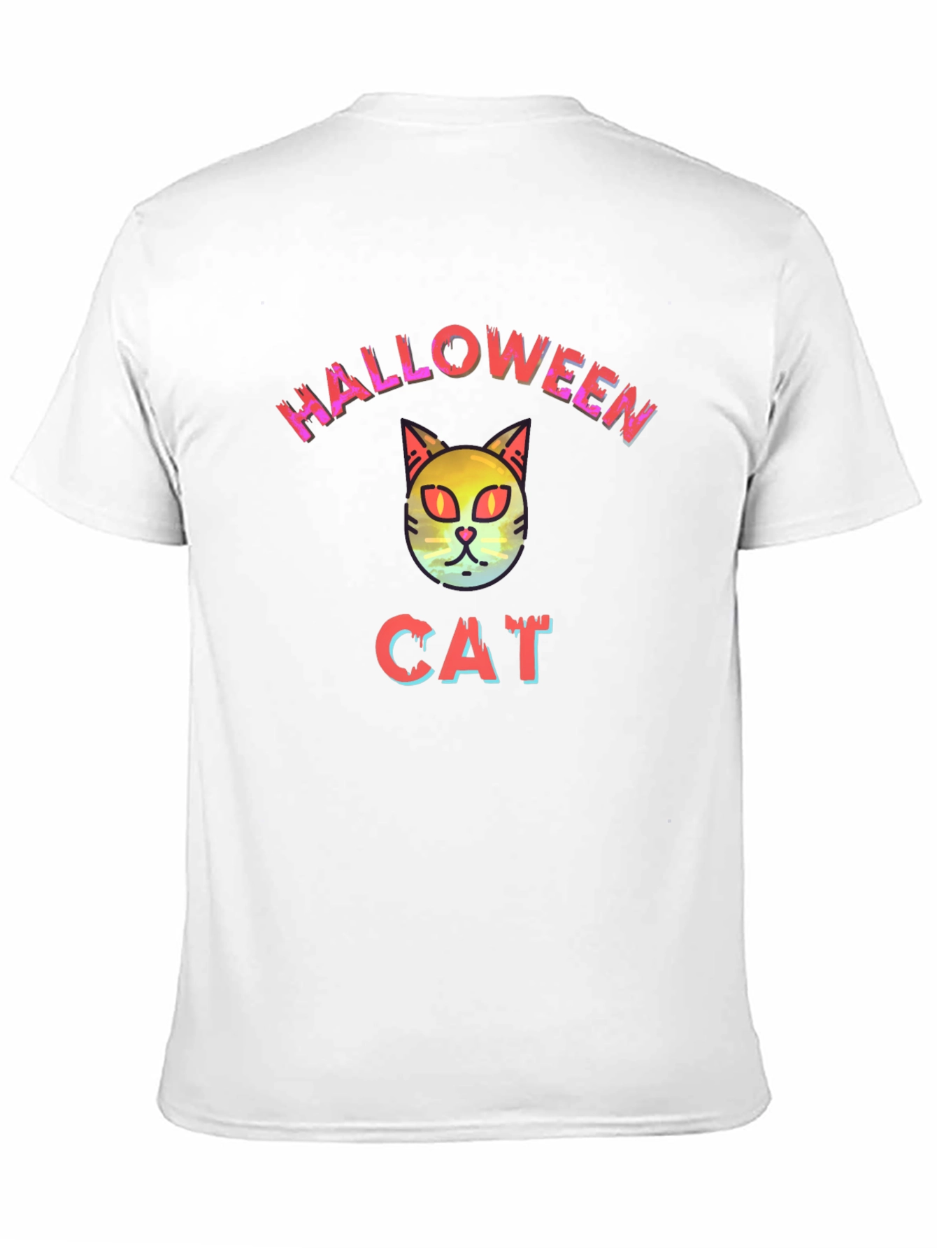 Halloween Cat Graphic Tee - Black
