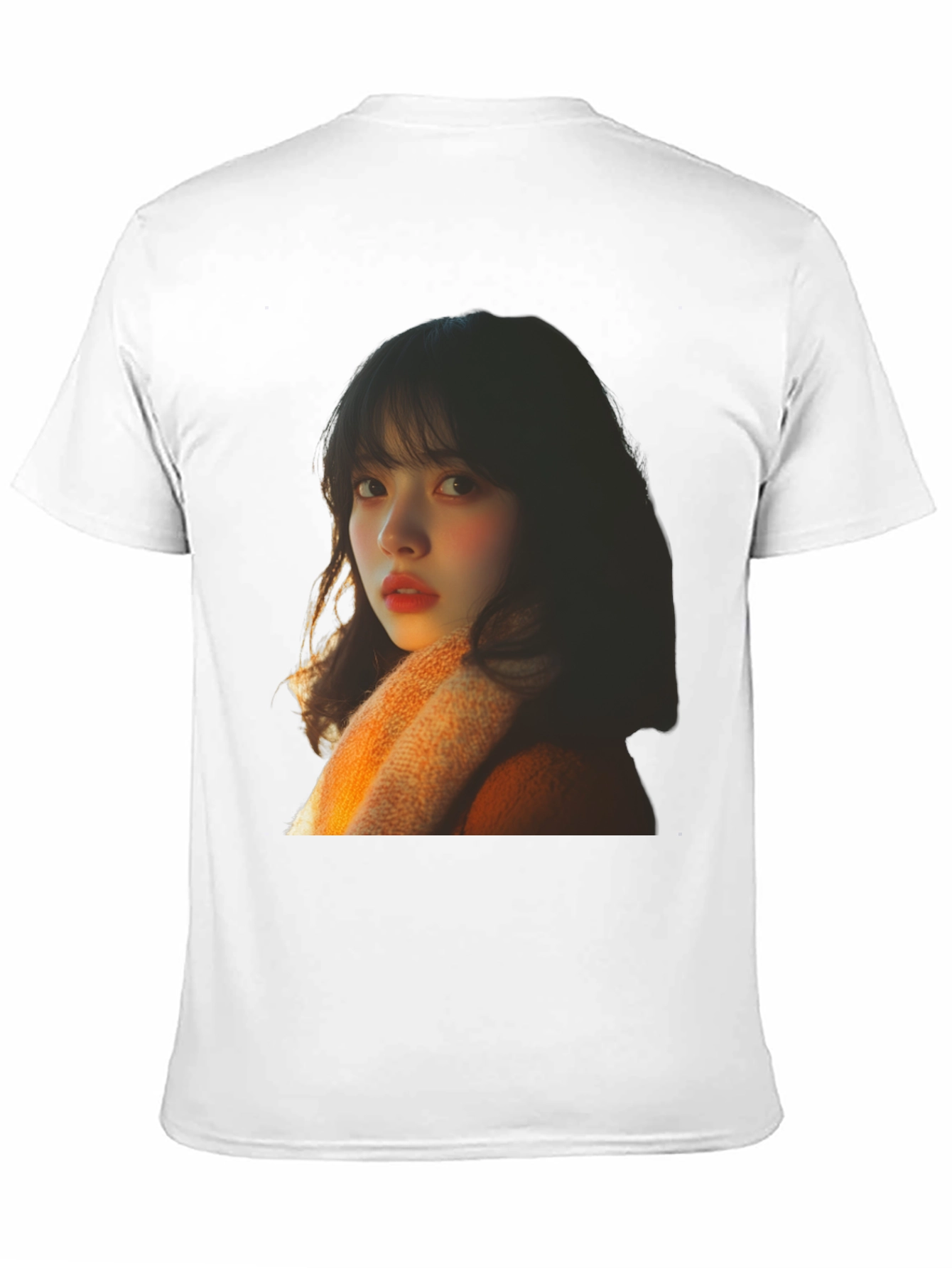 Trendy Black T-Shirt with Portrait Print