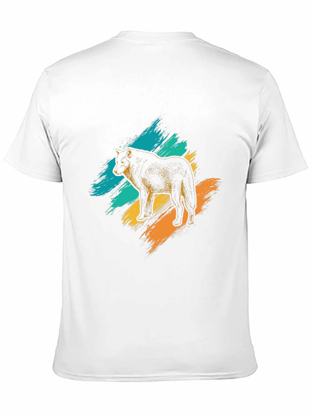 Wolf Graphic Print Mens Black T-Shirt