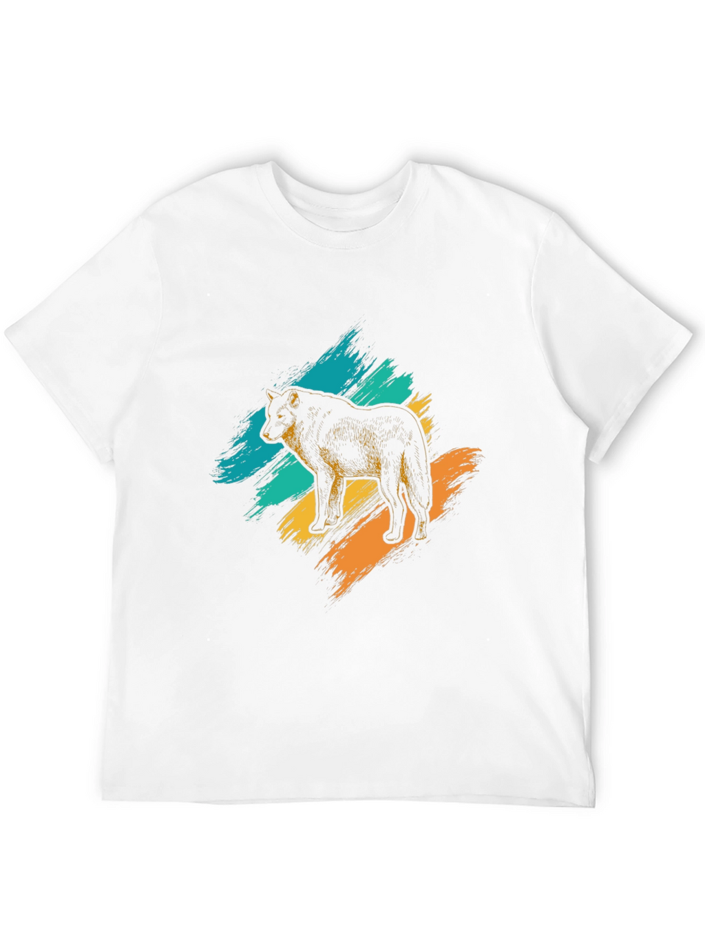 Wolf Graphic Print Mens Black T-Shirt