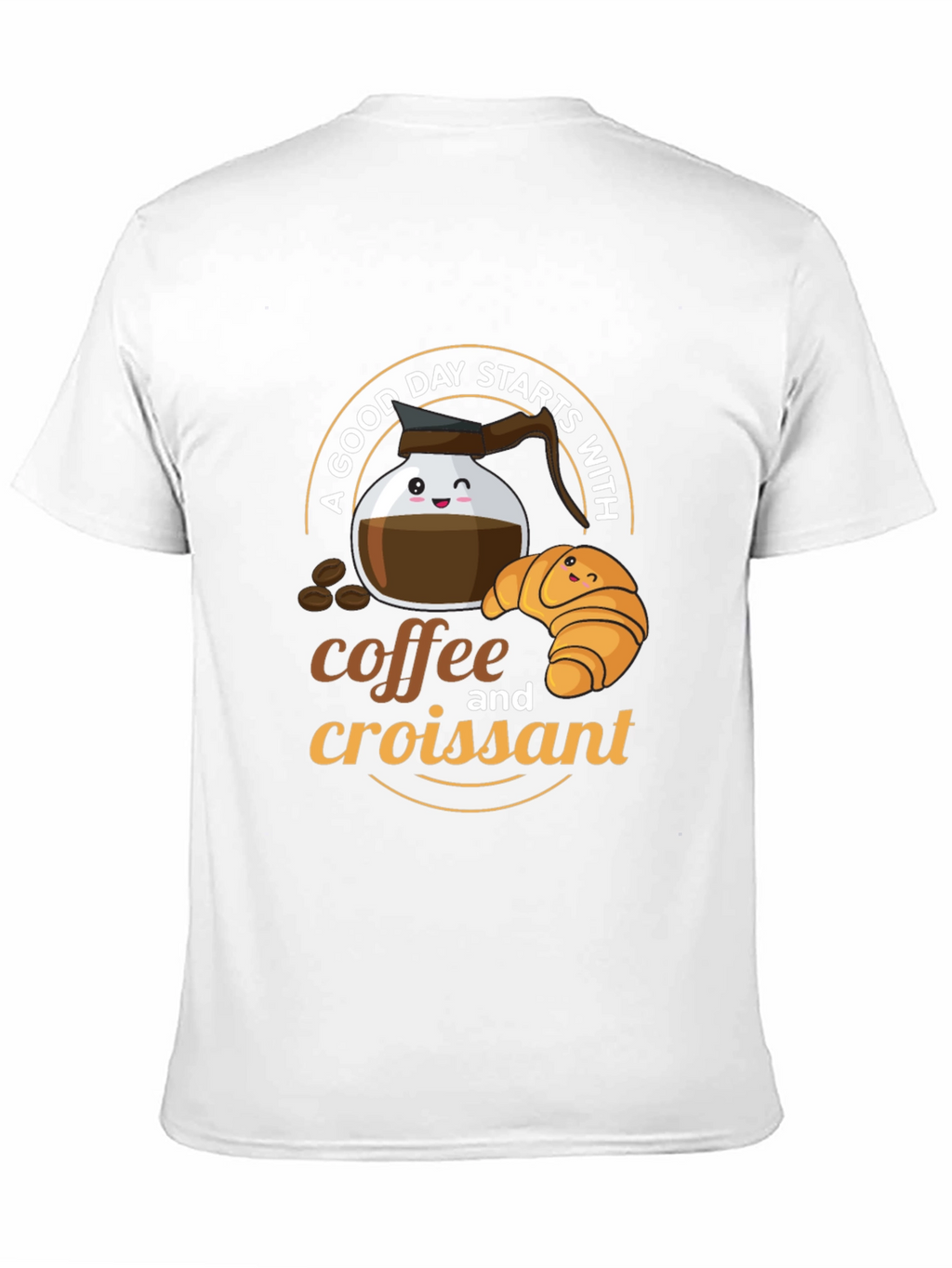 Coffee and Croissant Graphic T-Shirt