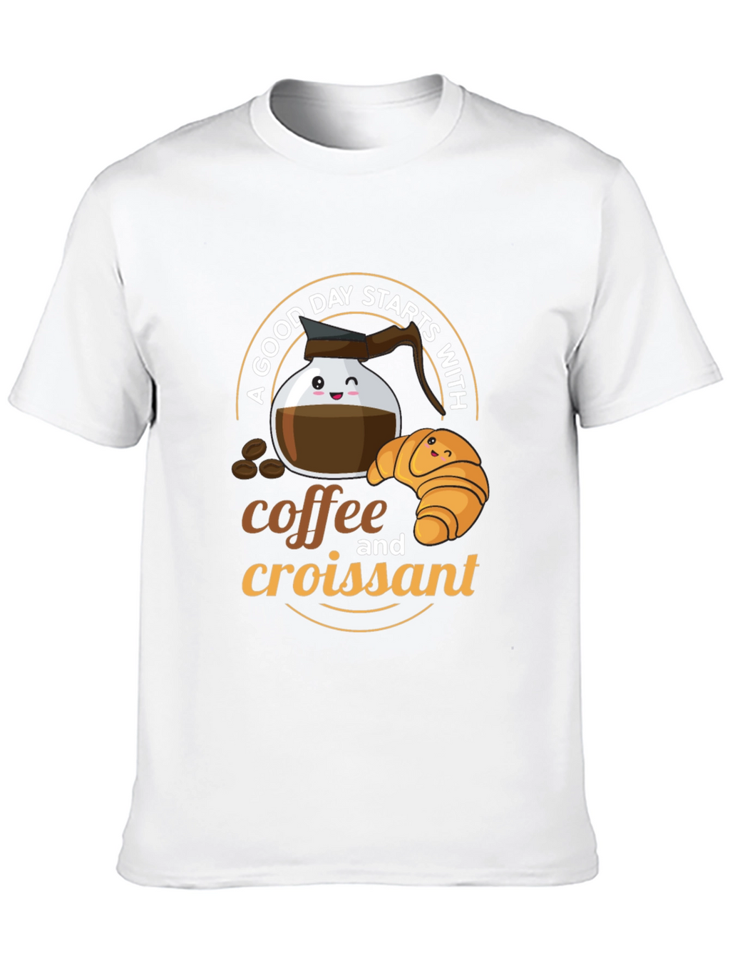 Coffee and Croissant Graphic T-Shirt