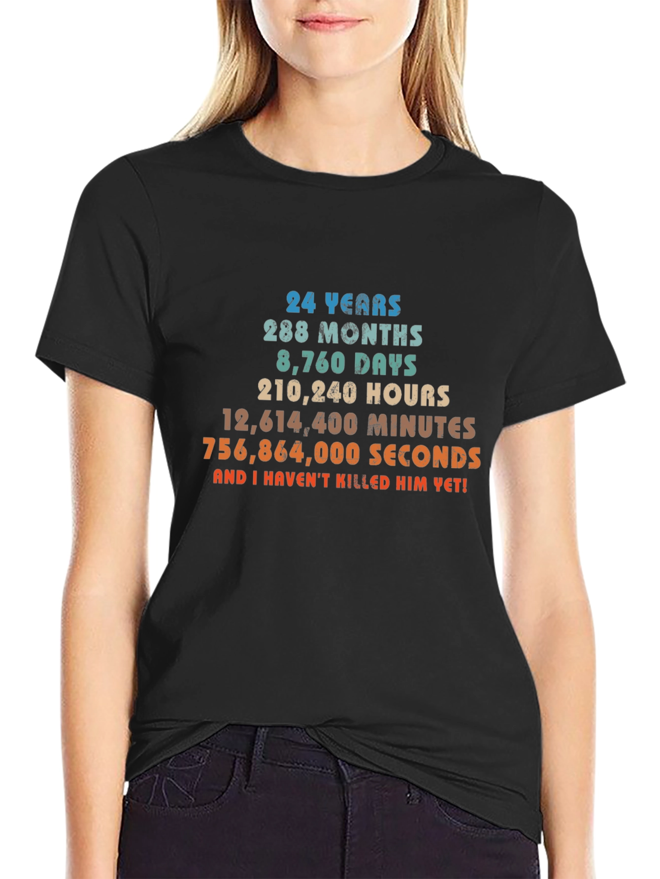 24 Years Anniversary Novelty Graphic T-Shirt