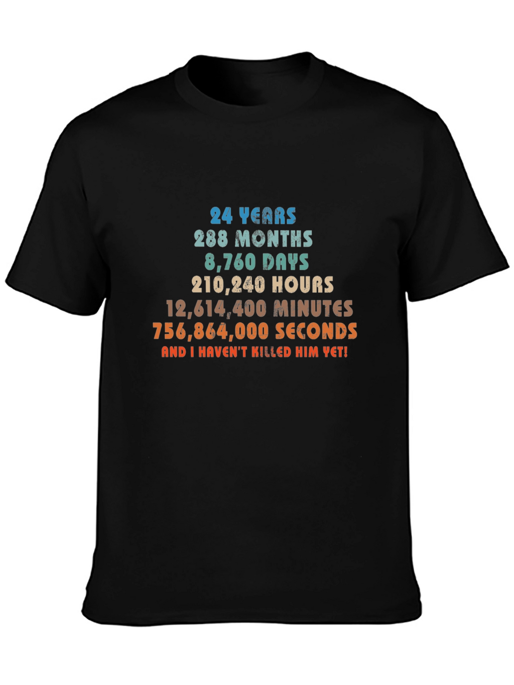 24 Years Anniversary Novelty Graphic T-Shirt