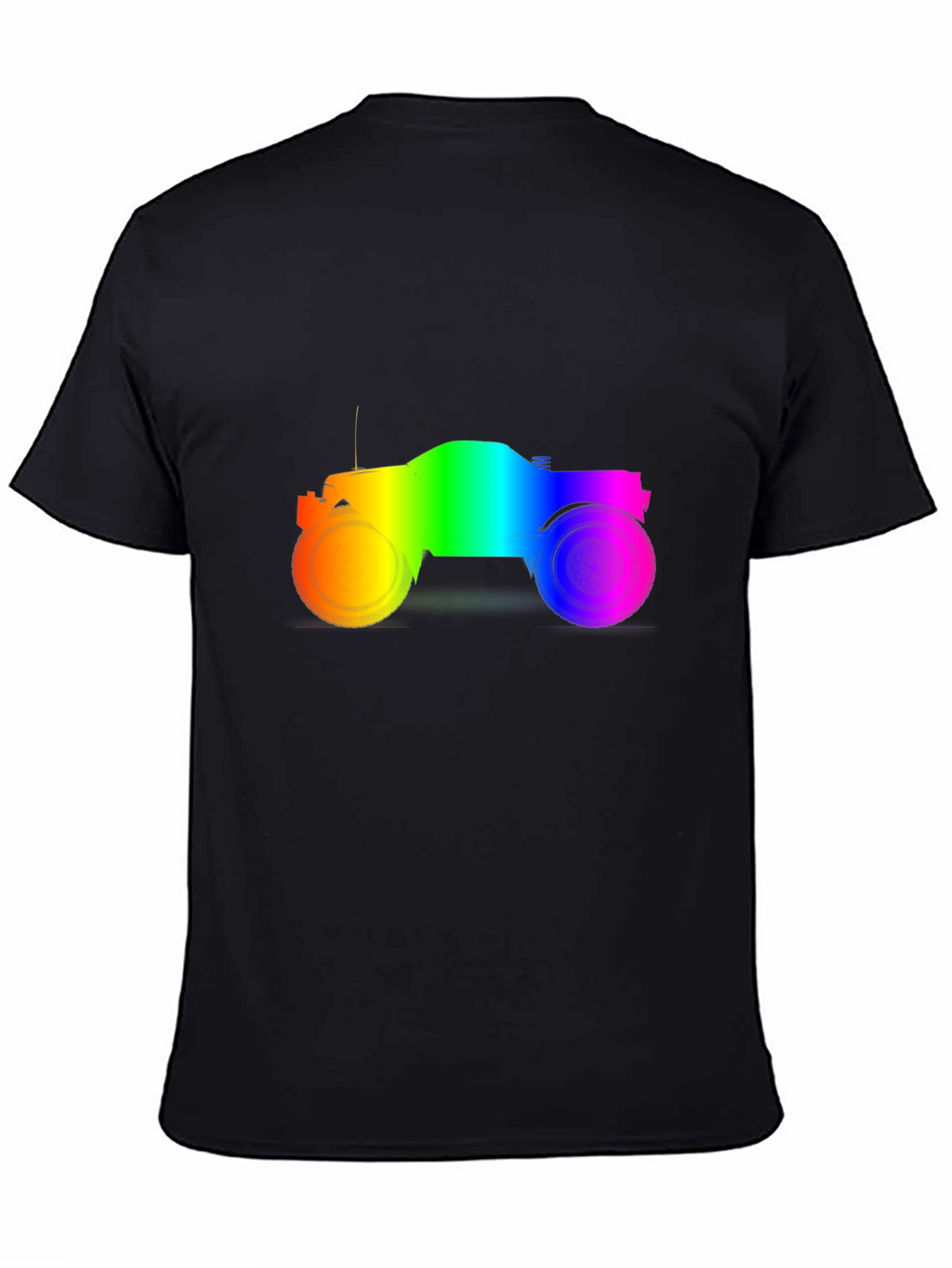 Rainbow Monster Truck Black T-Shirt