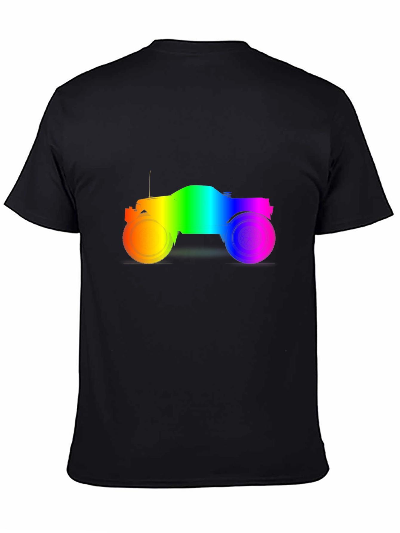 Rainbow Monster Truck Black T-Shirt