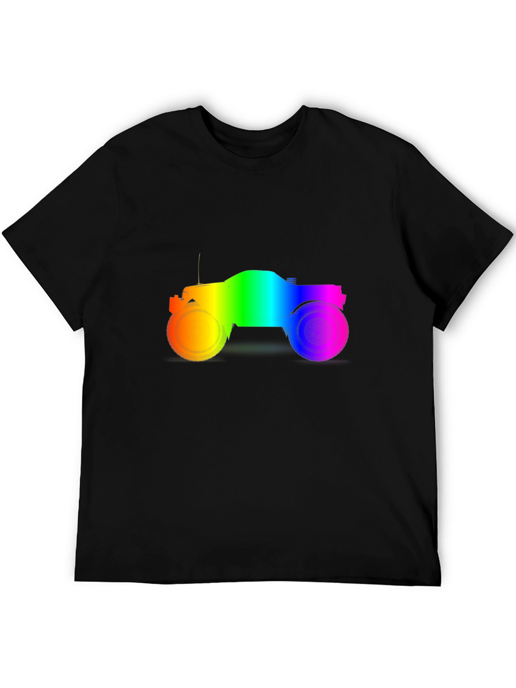 Rainbow Monster Truck Black T-Shirt
