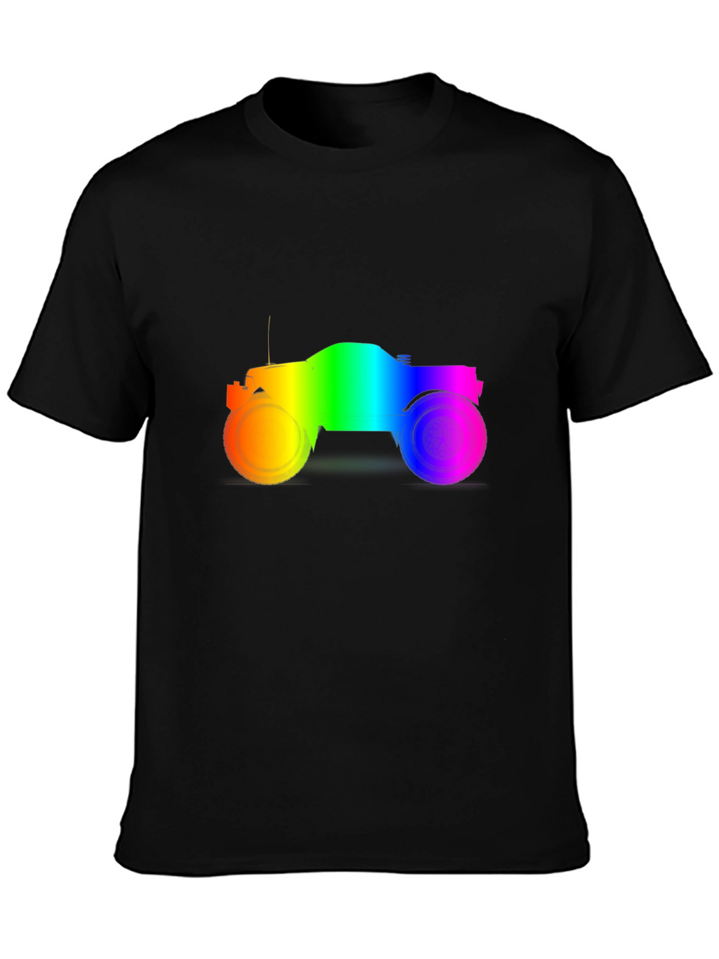 Rainbow Monster Truck Black T-Shirt