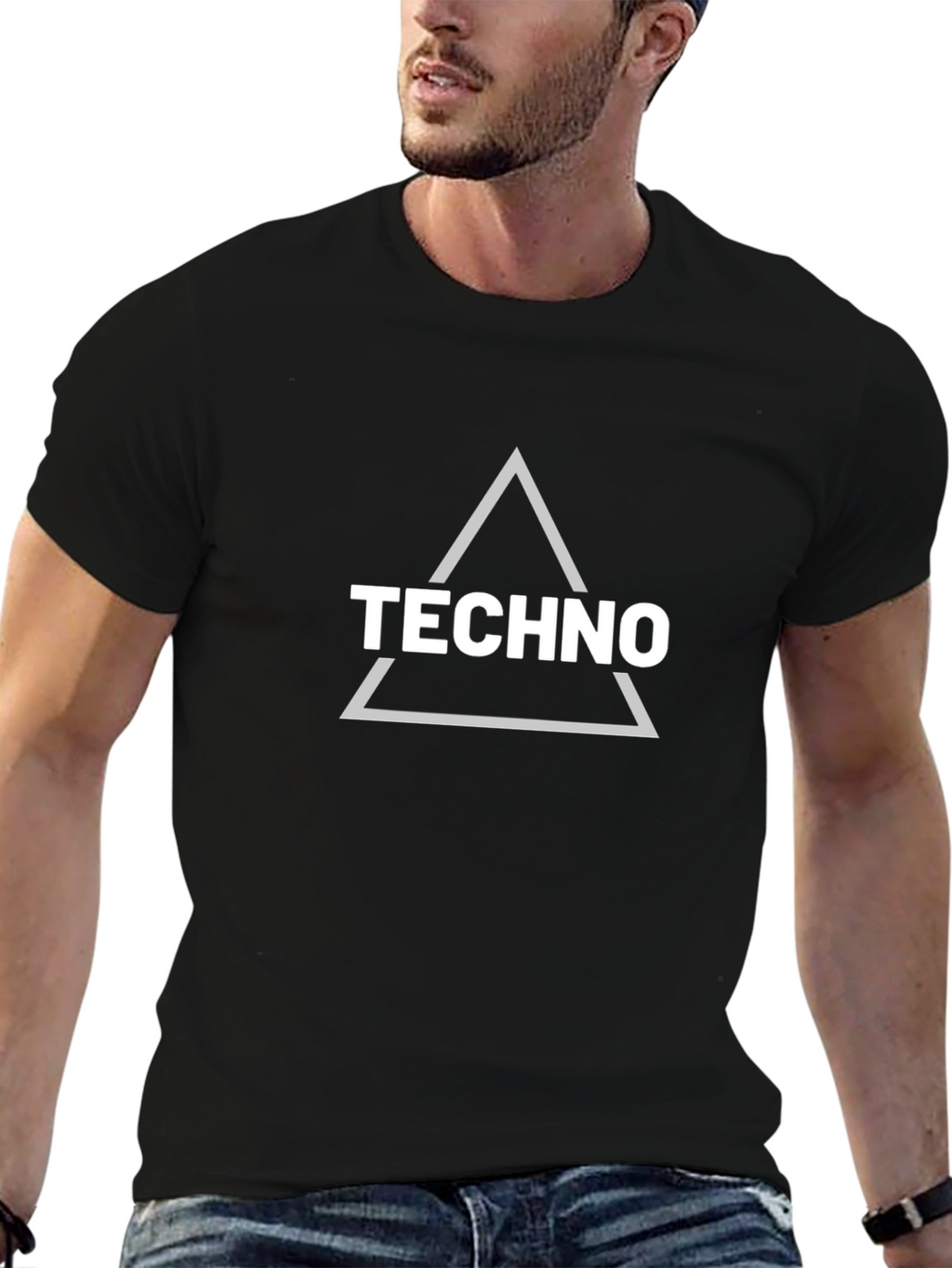 Techno Triangle Graphic Tee - Black