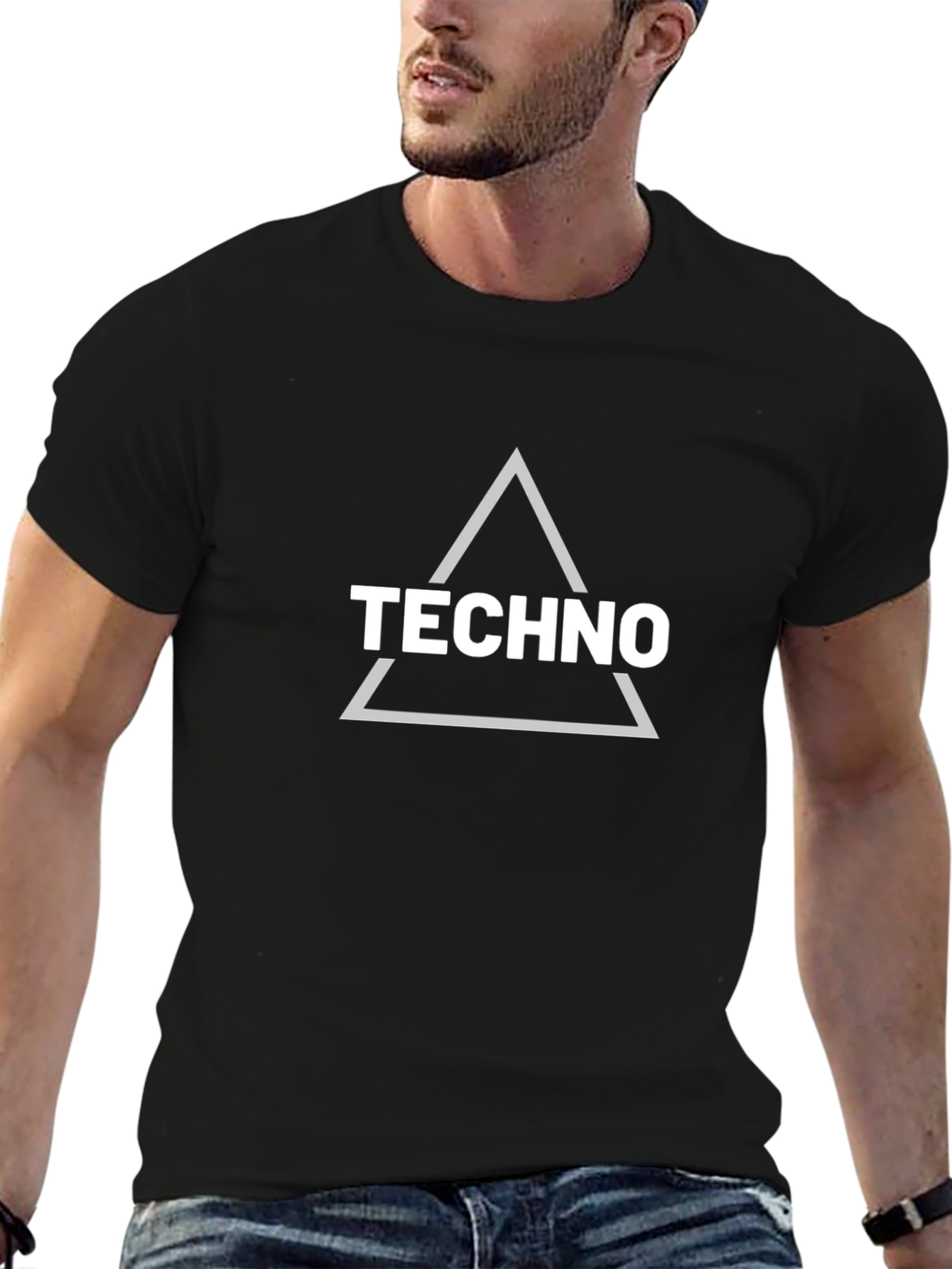 Techno Triangle Graphic Tee - Black